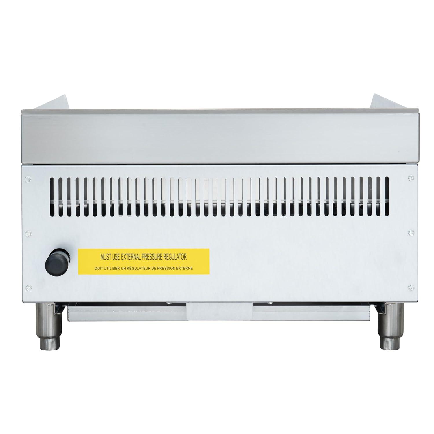 24 in. Commercial 2-Burner Natural Gas Charbroiler with 60,000 BTU in Stainless-Steel (KM-GCB2-24M)