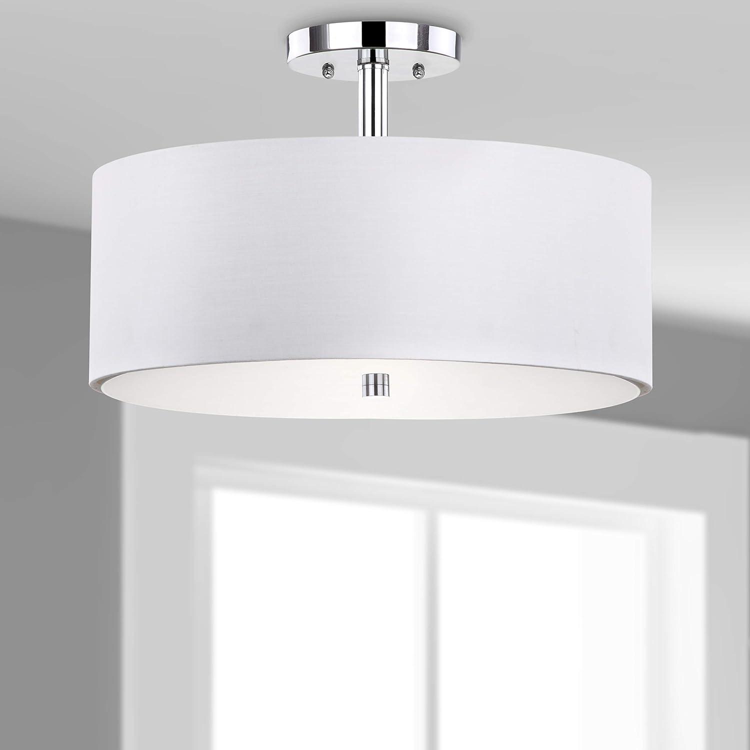 Clara Ceiling Light - LIT4192 - White/Chrome - Safavieh