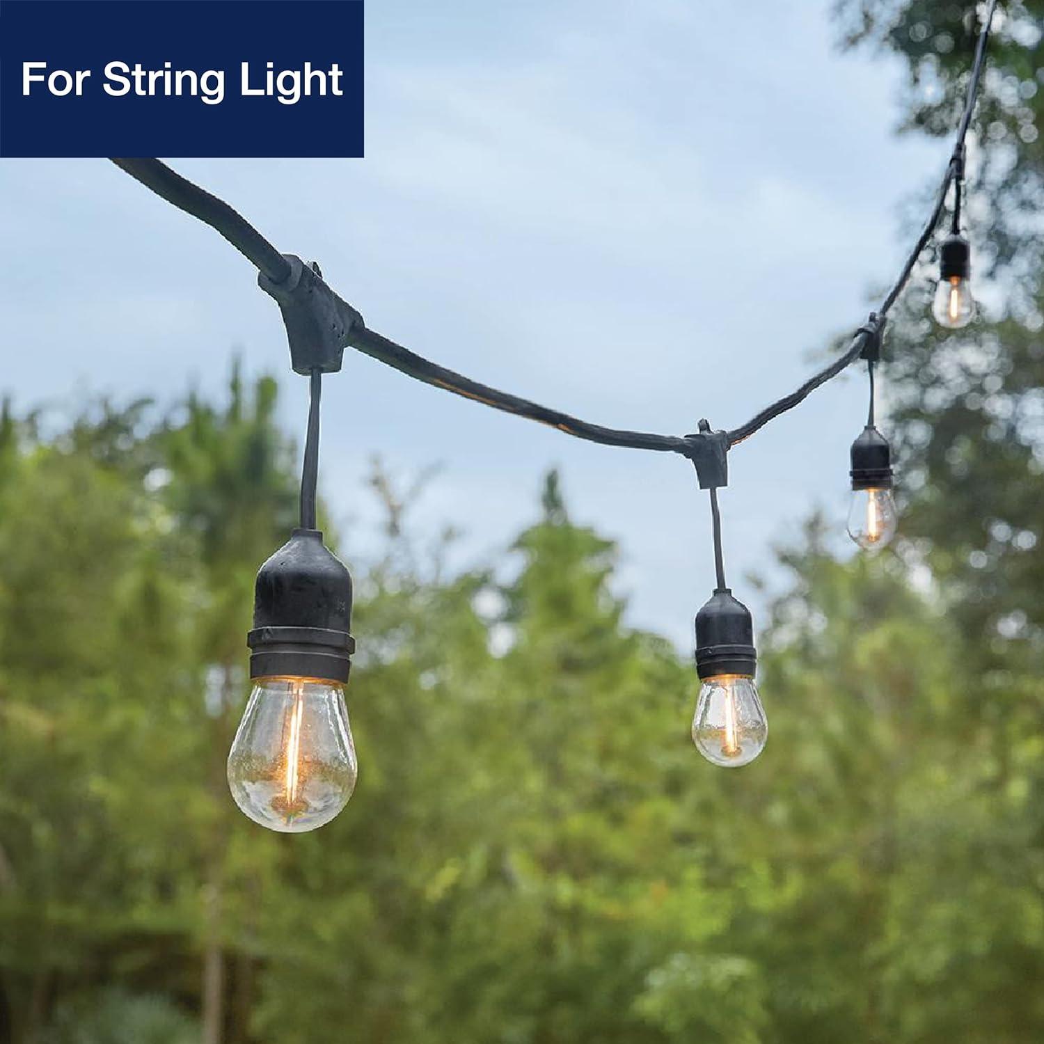 15-Pack Clear LED S14 Warm White Outdoor String Light Bulbs