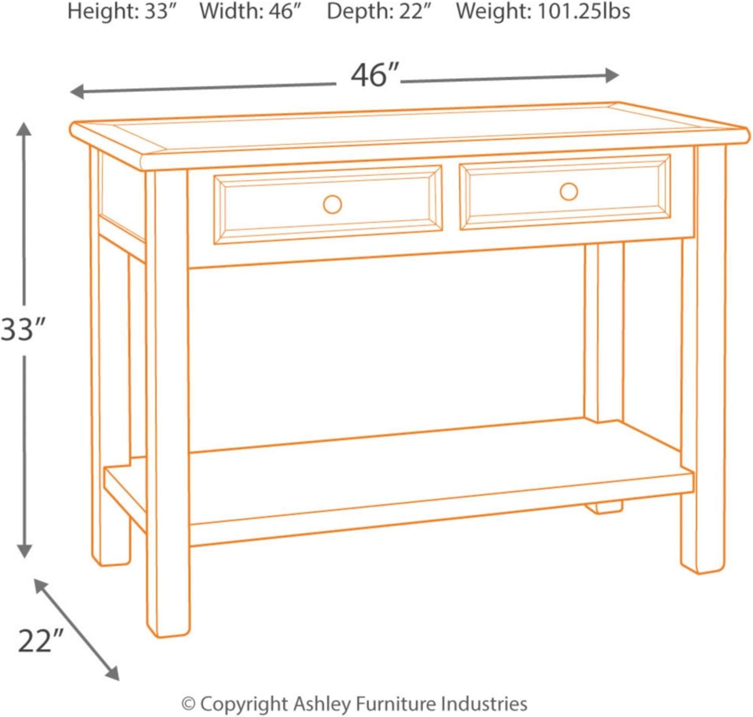 Antique White Wood Sofa Table with Storage Drawers