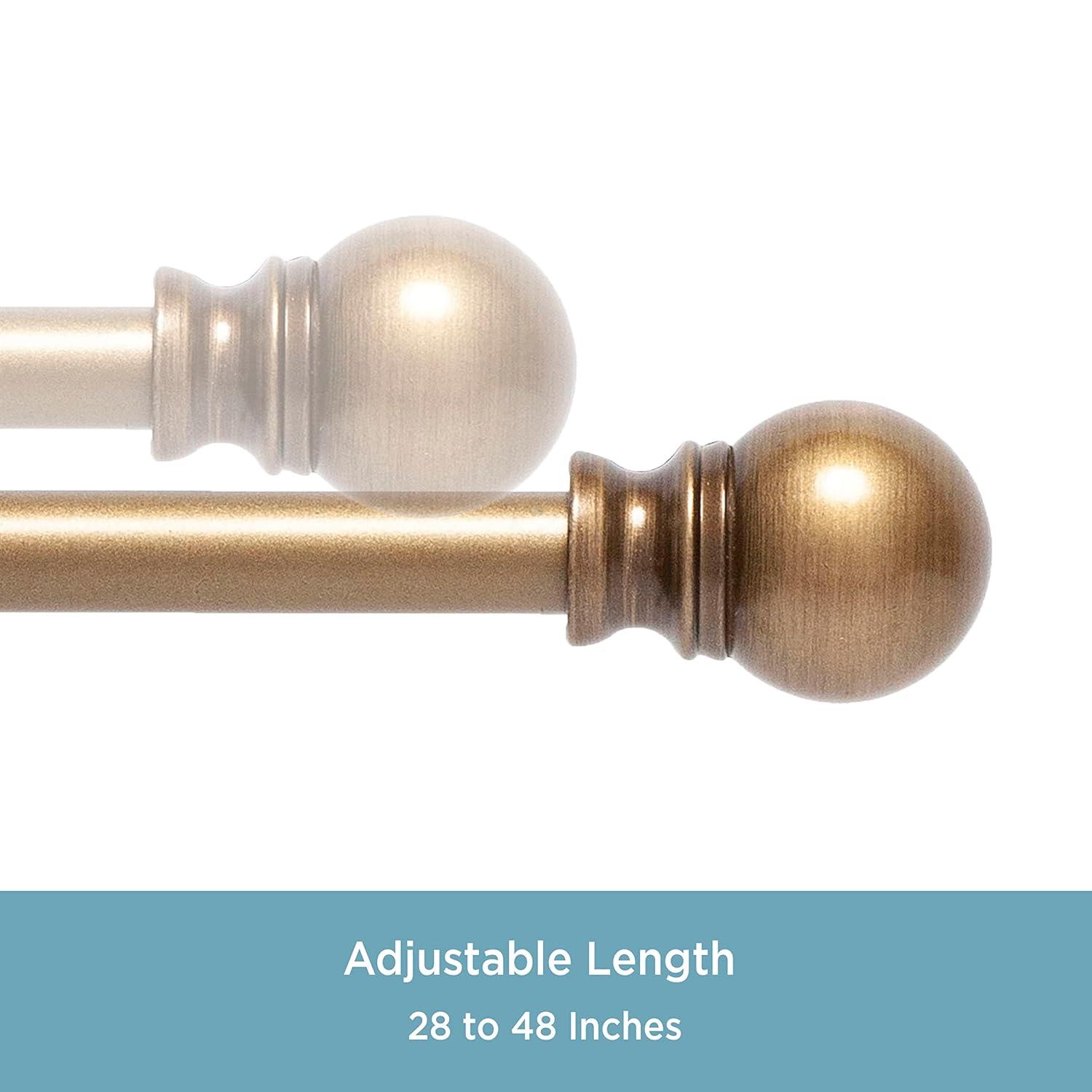 Kenney Kingstown Metal Adjustable 0.5" Single Curtain Rod