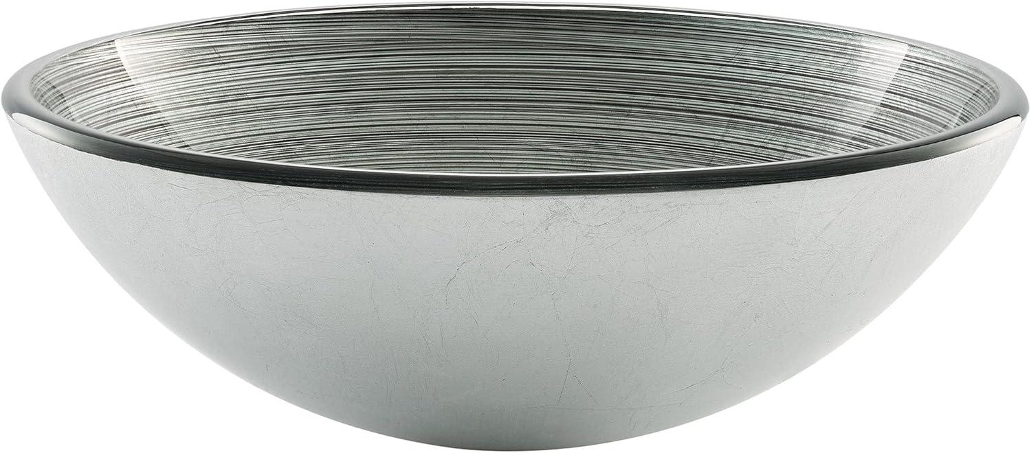 Cascade Smoky Grey 16.5" Glass Vessel Sink with Waterfall Faucet