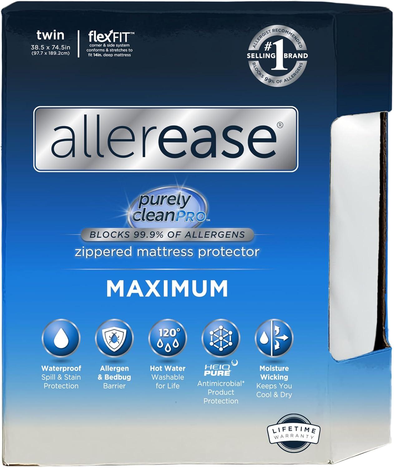 AllerEase Waterproof Zipper Mattress Protector Case Pack