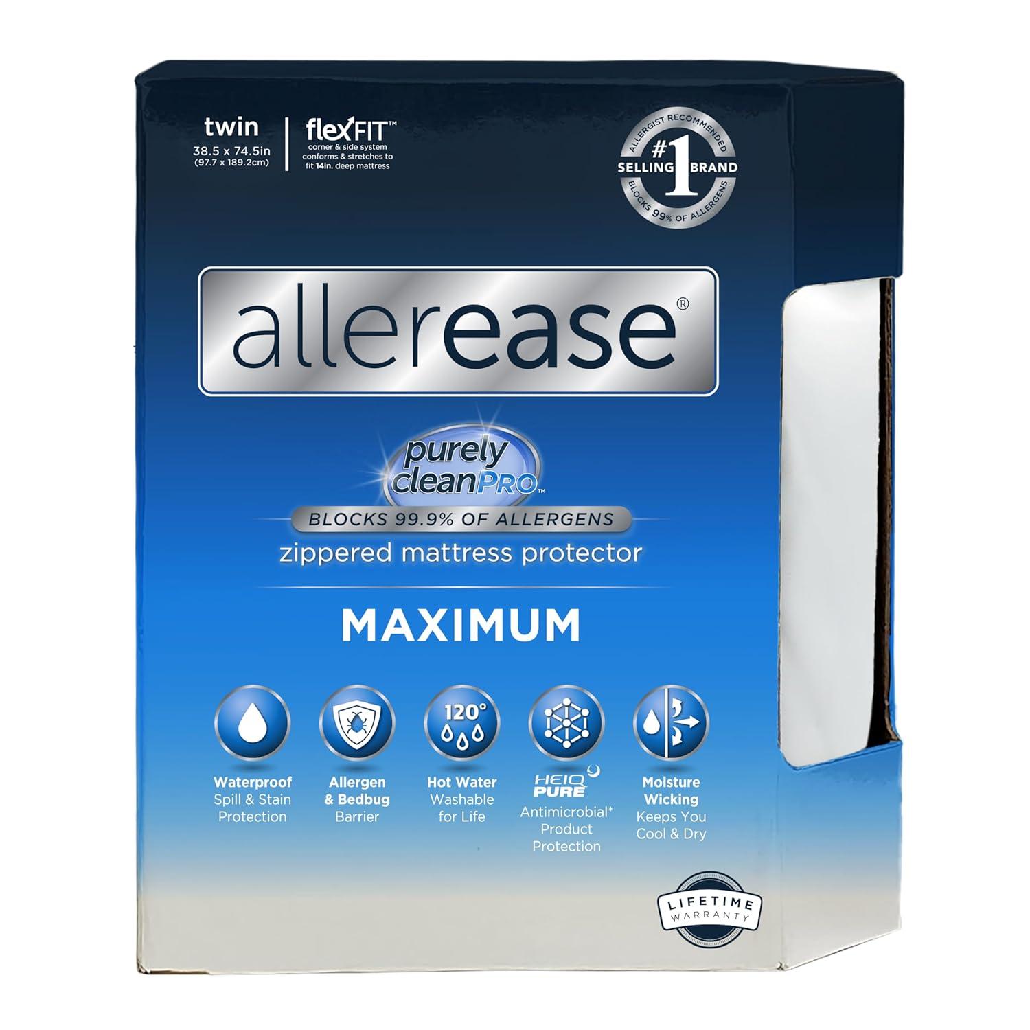 AllerEase Waterproof Zipper Mattress Protector Case Pack