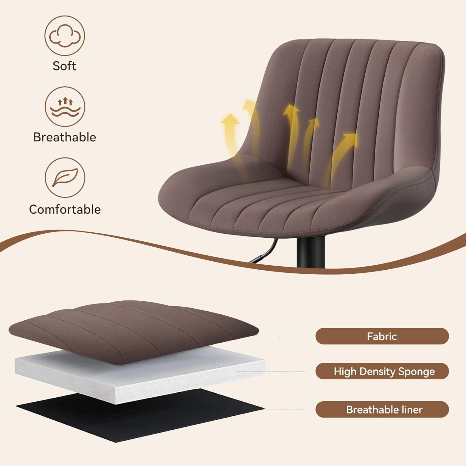 Hawsaiy Adjustable Bar Stools Set of 2, Swivel Counter Height Bar Chairs with Back, Modern Technical Fabric Barstools for Kitchen Island & Home, Green