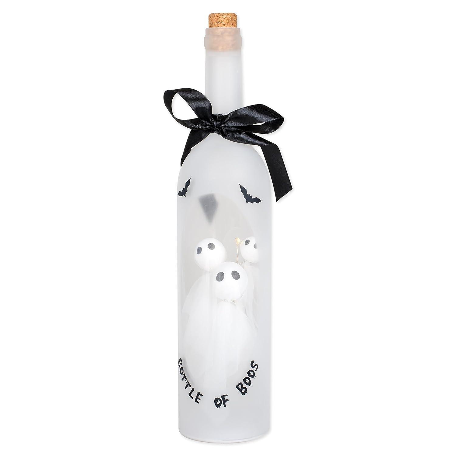 Bottle of Boos Ghosts Light Up LED 13 Inch Wine Bottle Halloween Tabletop Figurine