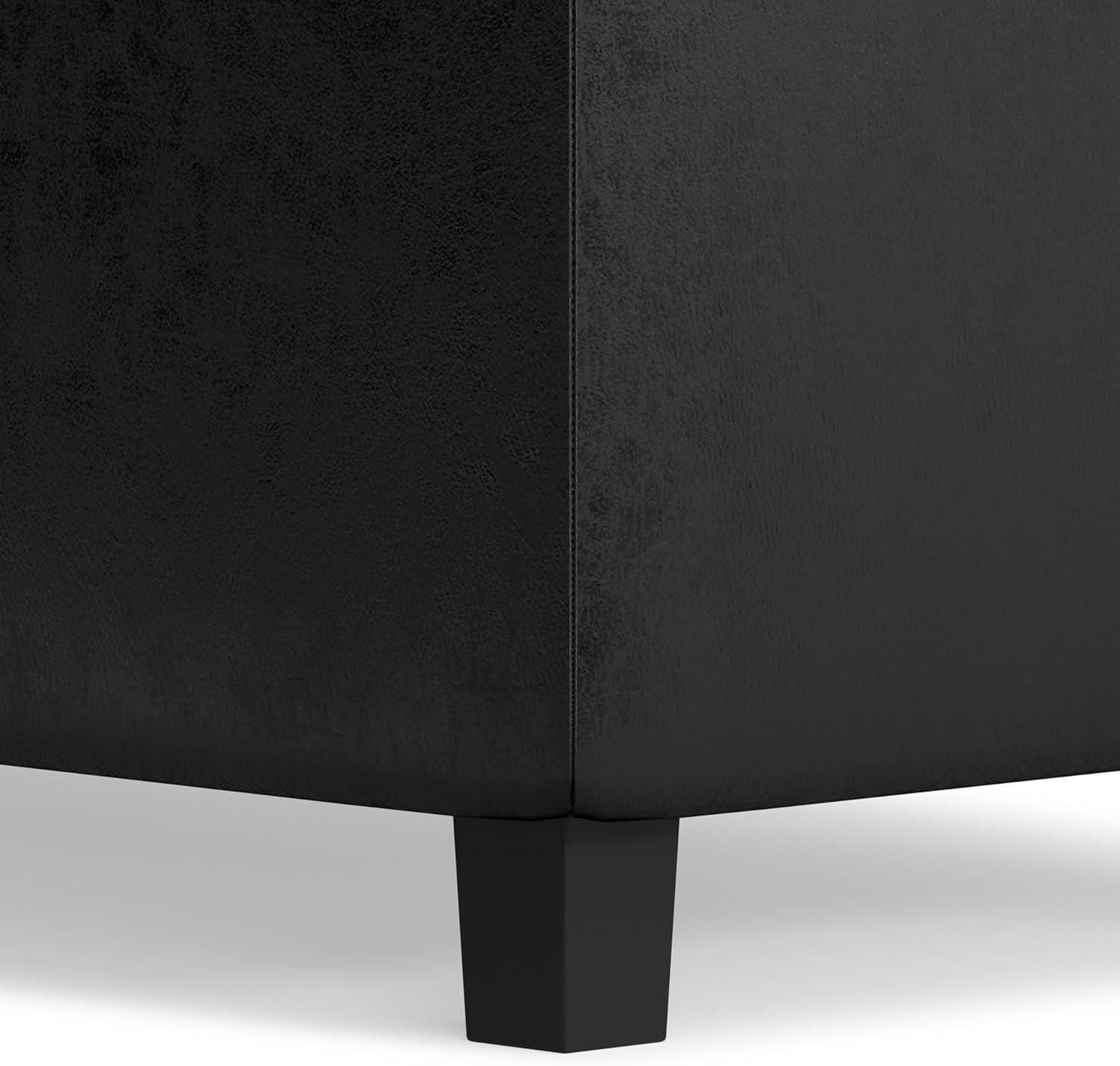 Simpli Home Cosmopolitan Faux Leather Ottoman