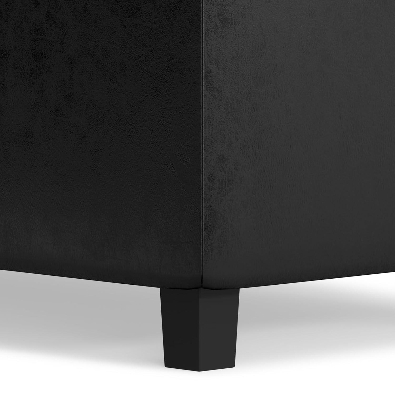 Simpli Home Cosmopolitan Faux Leather Ottoman