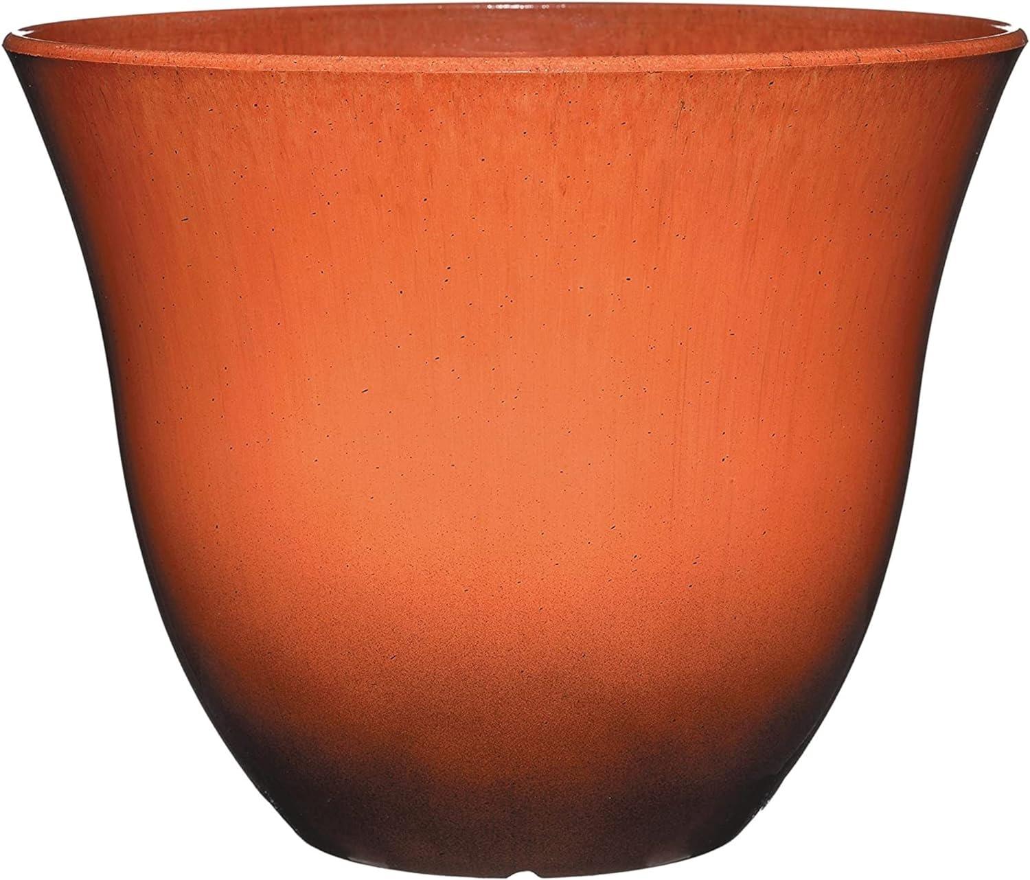 15" Orange Ember Resin Indoor/Outdoor Flower Pot Planter