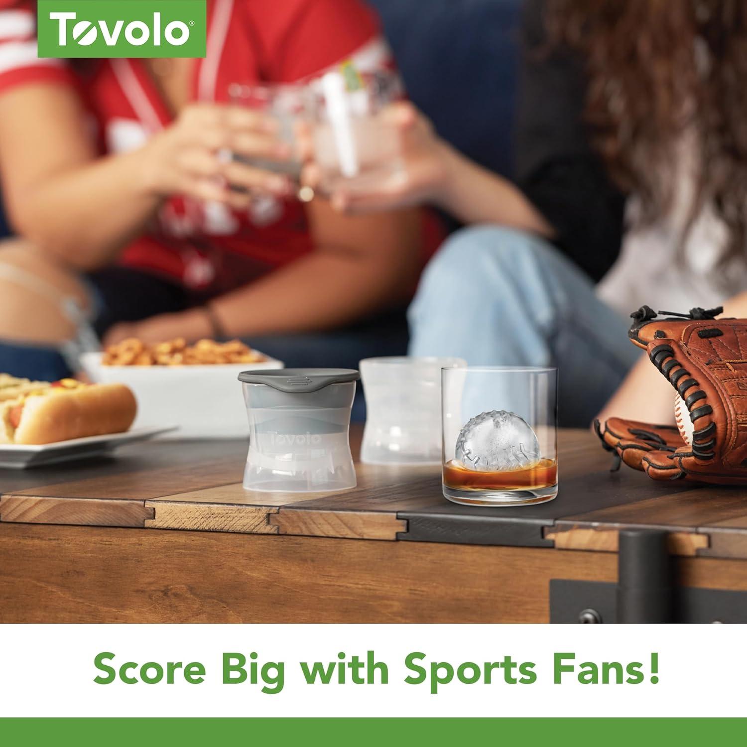 Tovolo Silicone Ice Mold, Baseball Large Ice Molds for Cocktail Drinks, 2 Pack