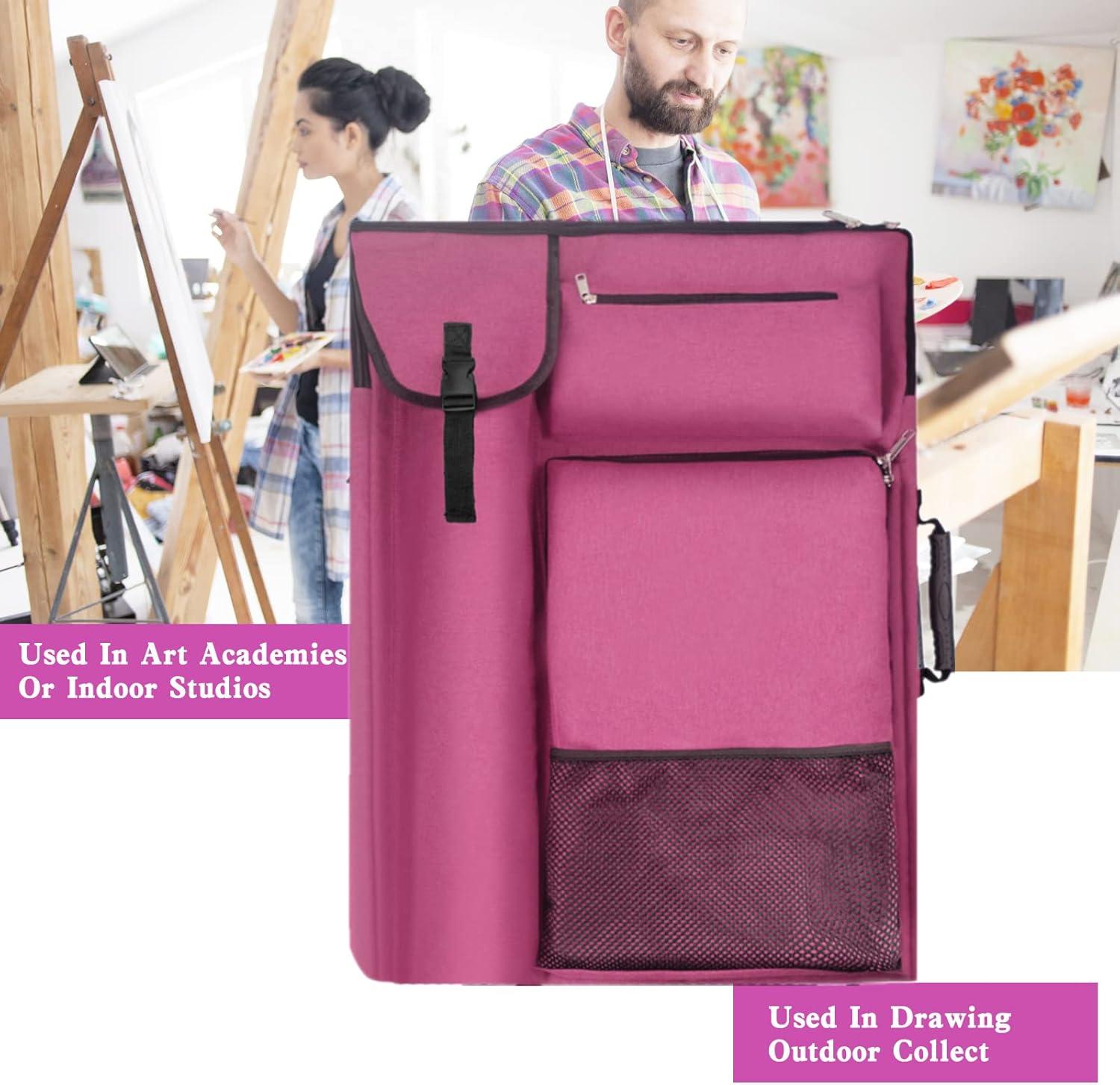 Pink 18 x 24 Oxford Fabric Artist Portfolio Backpack