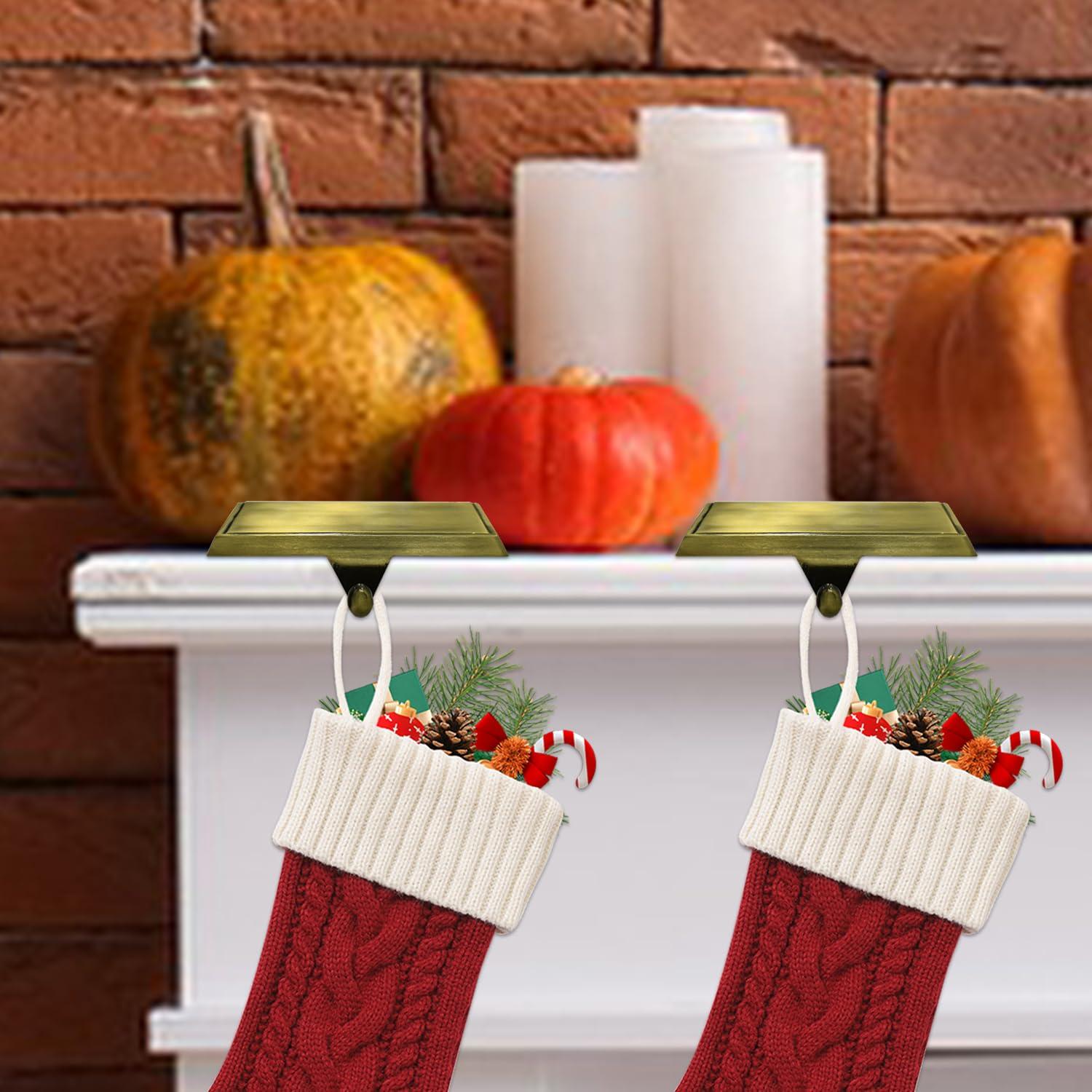 Season 4 Sparkles 4 Pieces Snowflake Stocking Holder Metal for Hanging Stockings