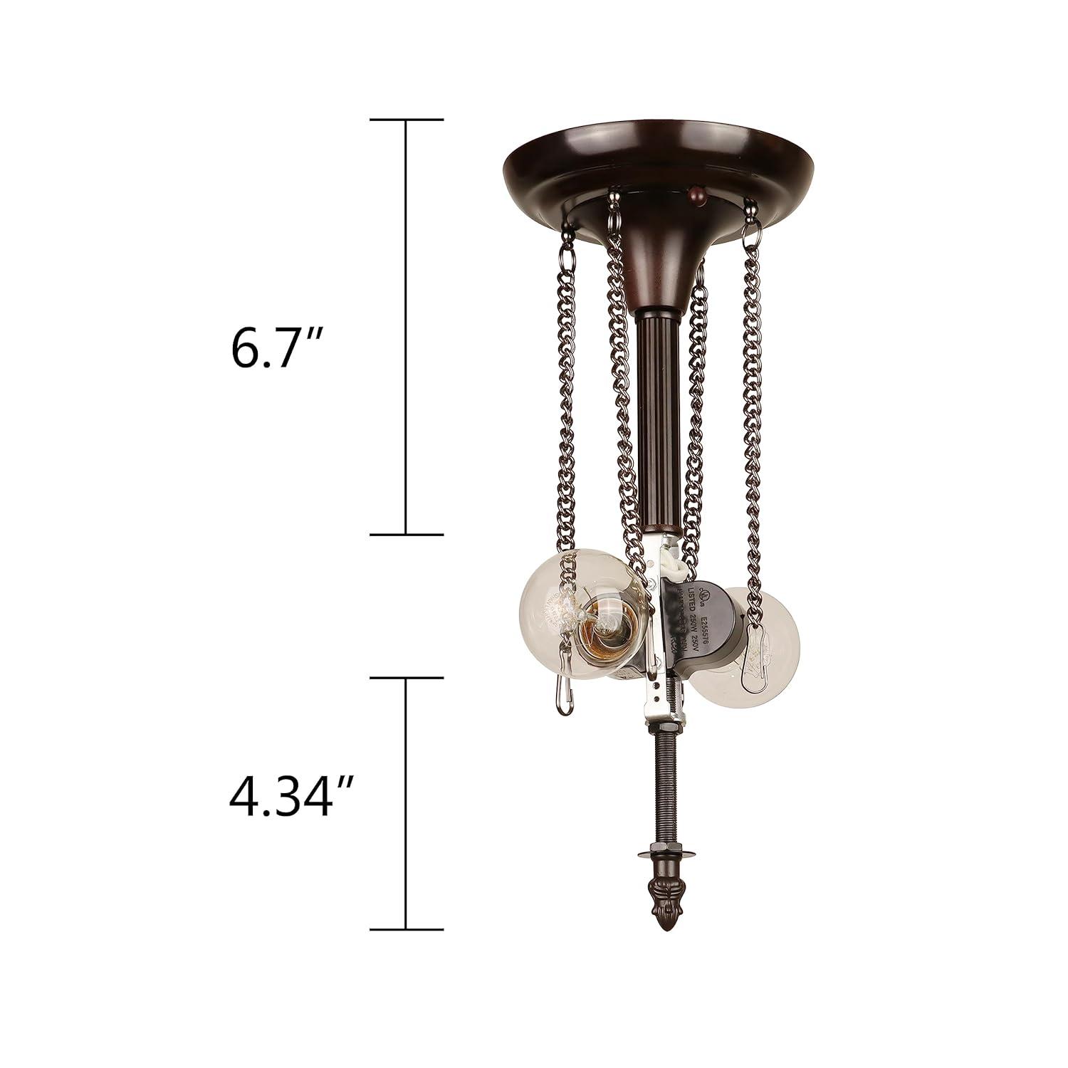 Chloe Lighting Liason Victorian-Style 2-Light Ceiling Semi-Flush Mount 16" Wide