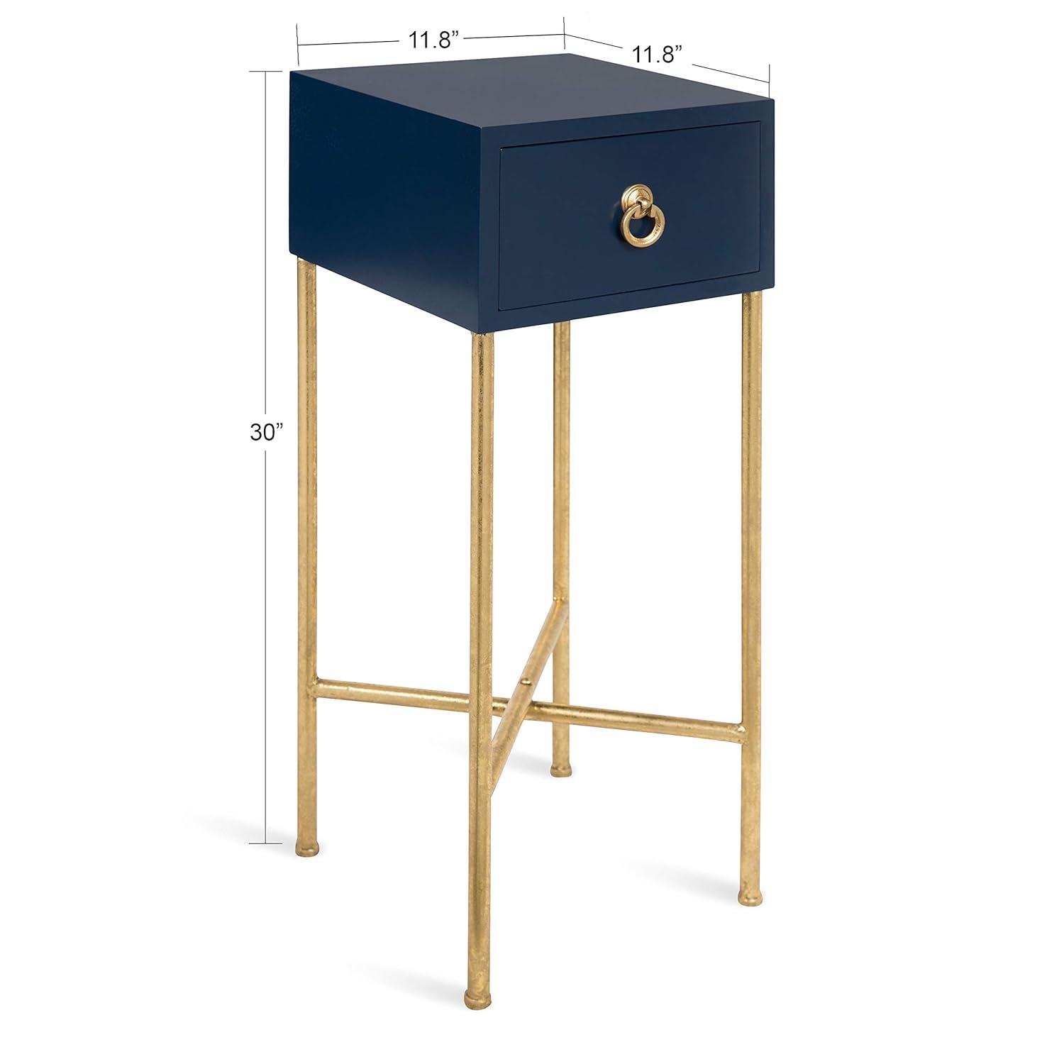 Kate and Laurel Decklyn Square MDF Tea Table, 12x12x30, Gold and Gray