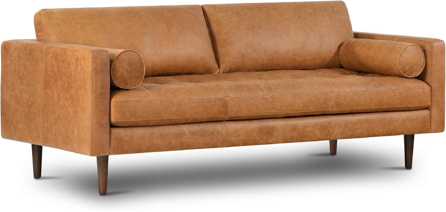 Napa 88.5'' Full-Grain Genuine Italian Leather Sofa