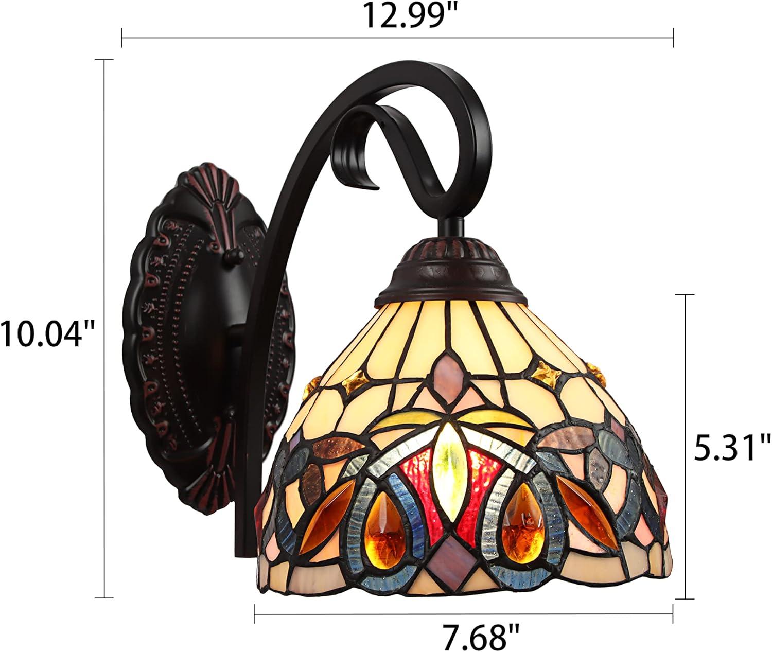 Dark Bronze 1 Light Wall Sconce 8'' Wide, Multicolor