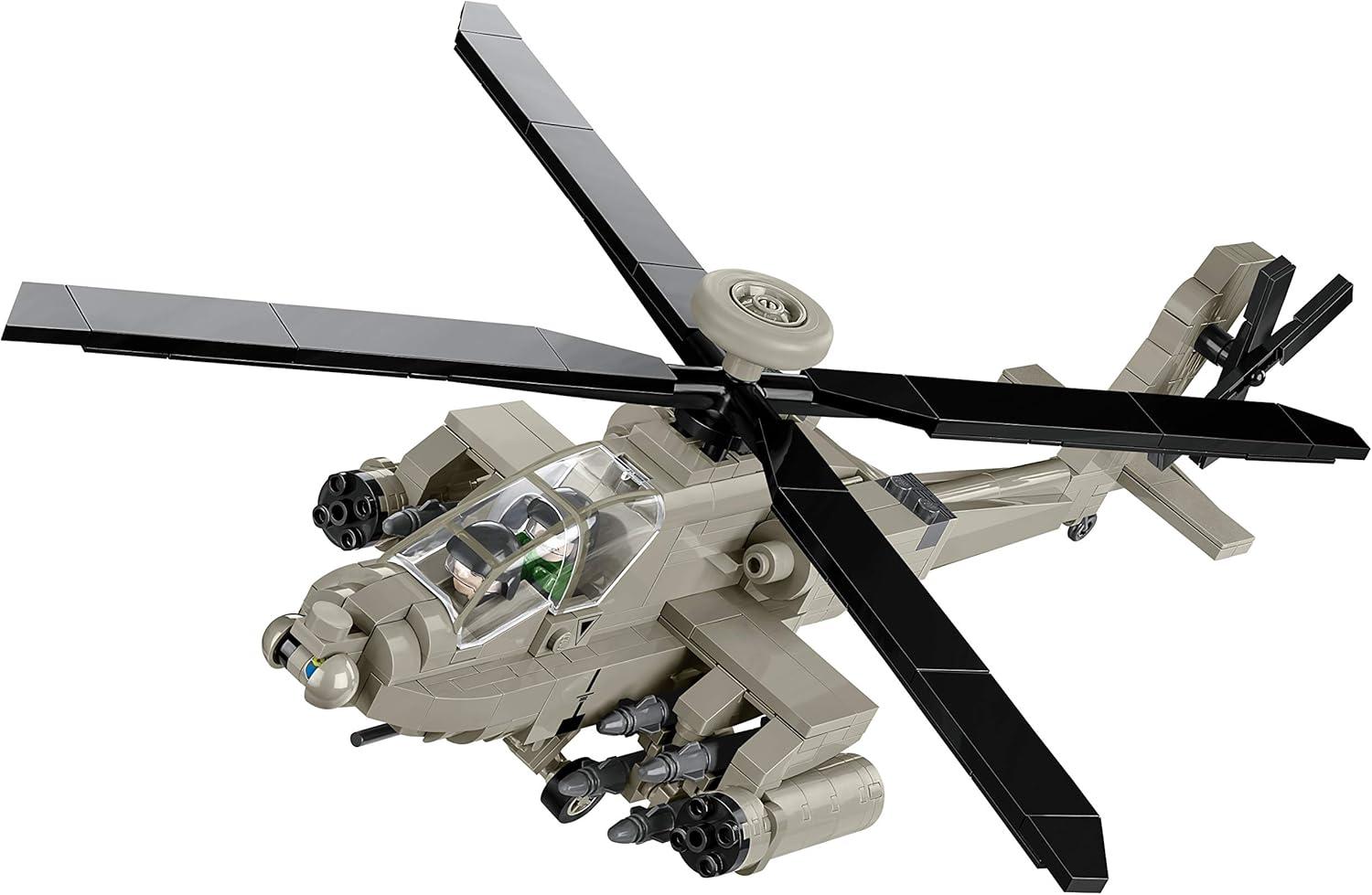 510-Piece LEGO Compatible AH-64 Apache Helicopter Model