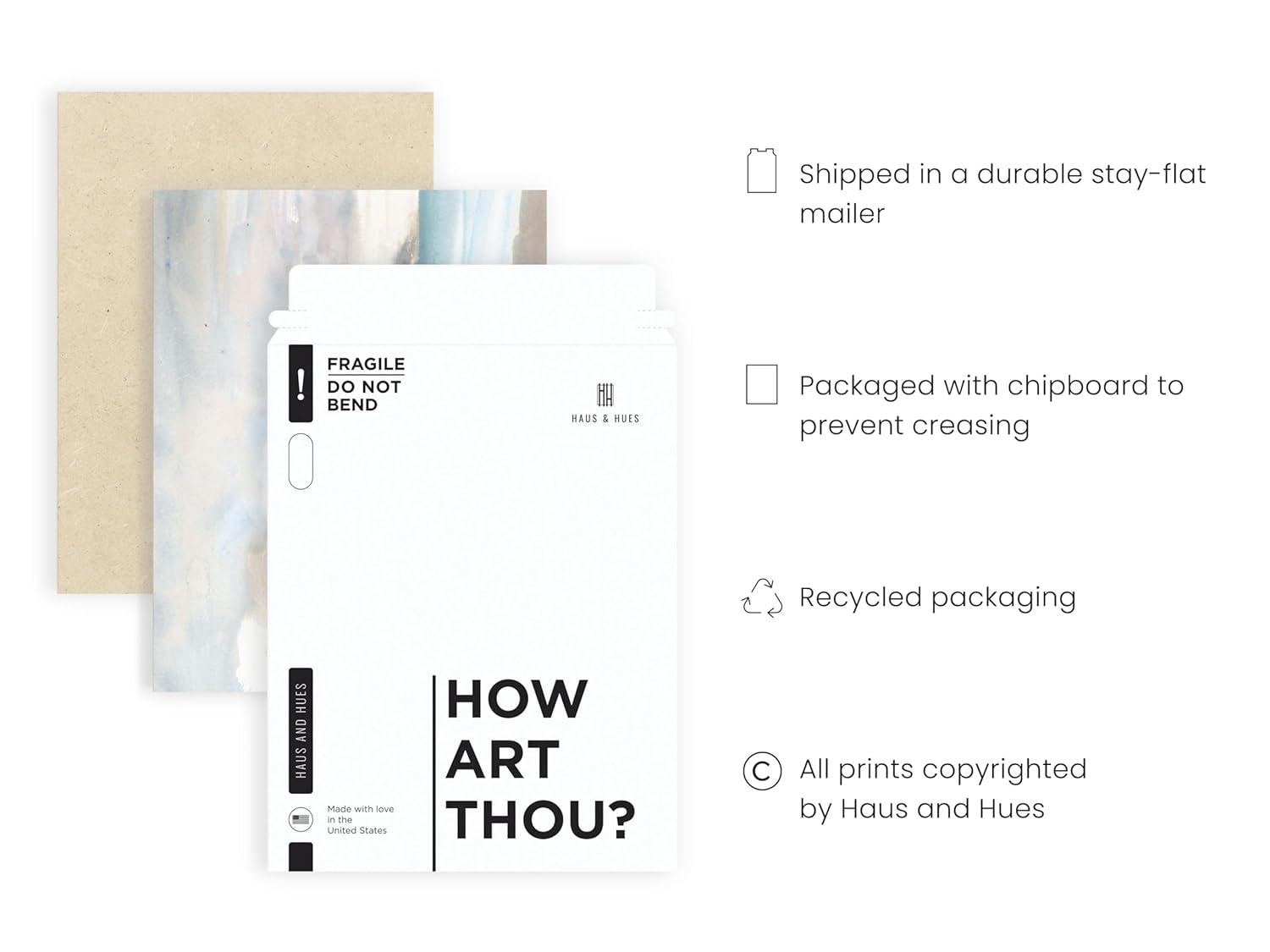 HAUS AND HUES Framed Coastal Wall Art – Bedroom and Living Room Masterpieces, Coastal Farmhouse Decor (Beige Frame, 11x14)