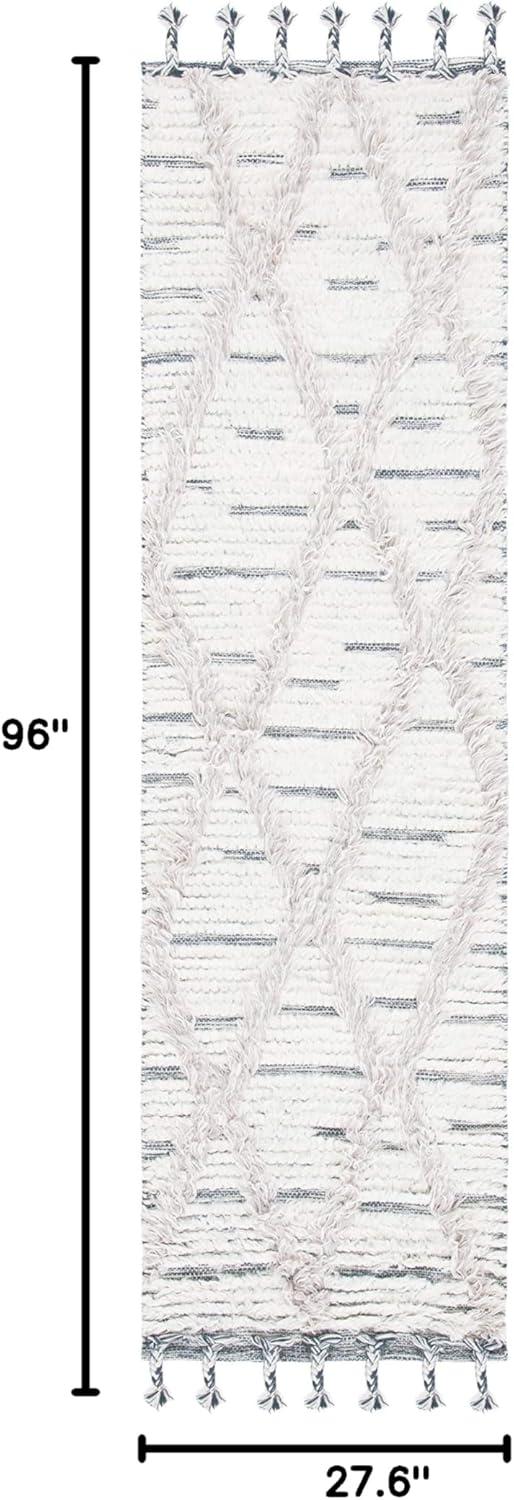 Kenya KNY953 Hand Woven Runner Rug - Ivory/Gray - 2'3"x8' - Safavieh.
