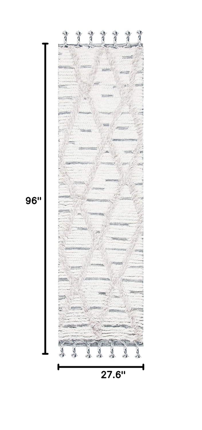Kenya KNY953 Hand Woven Runner Rug - Ivory/Gray - 2'3"x8' - Safavieh.