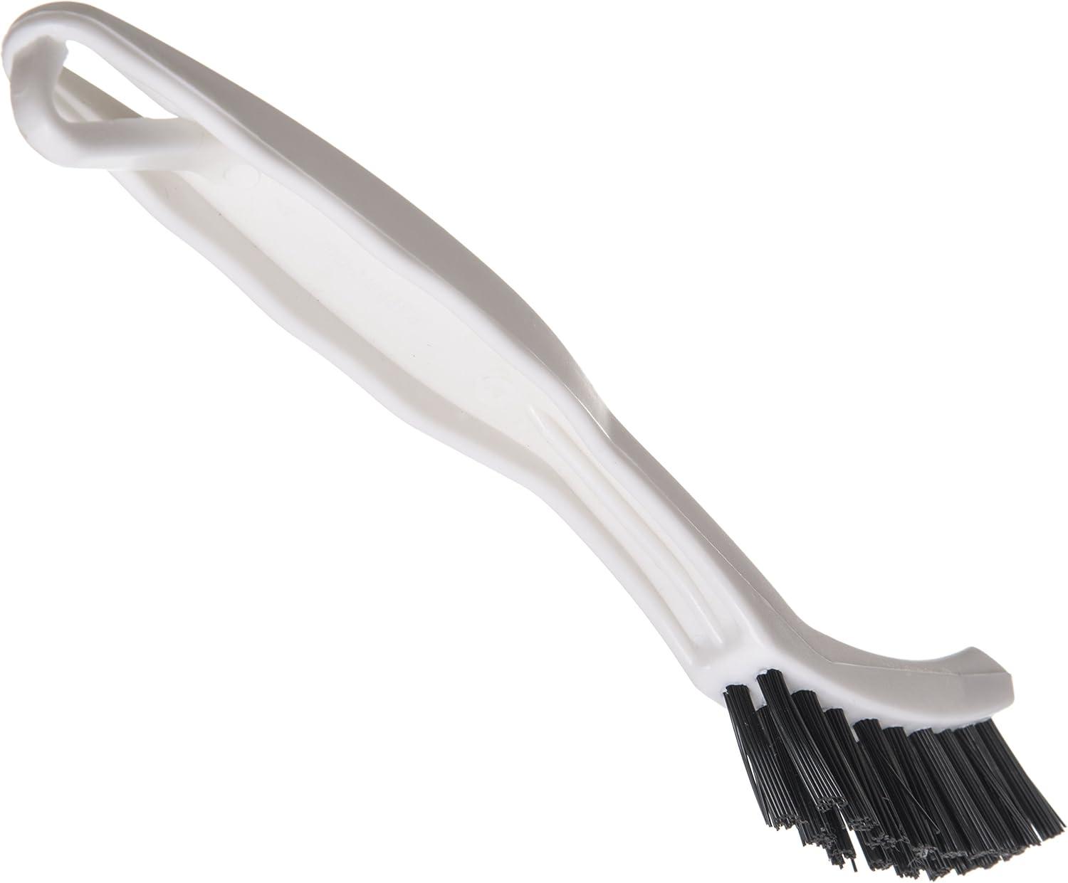 White Nylon Grout Brush with Black Bristles, 8 Inches