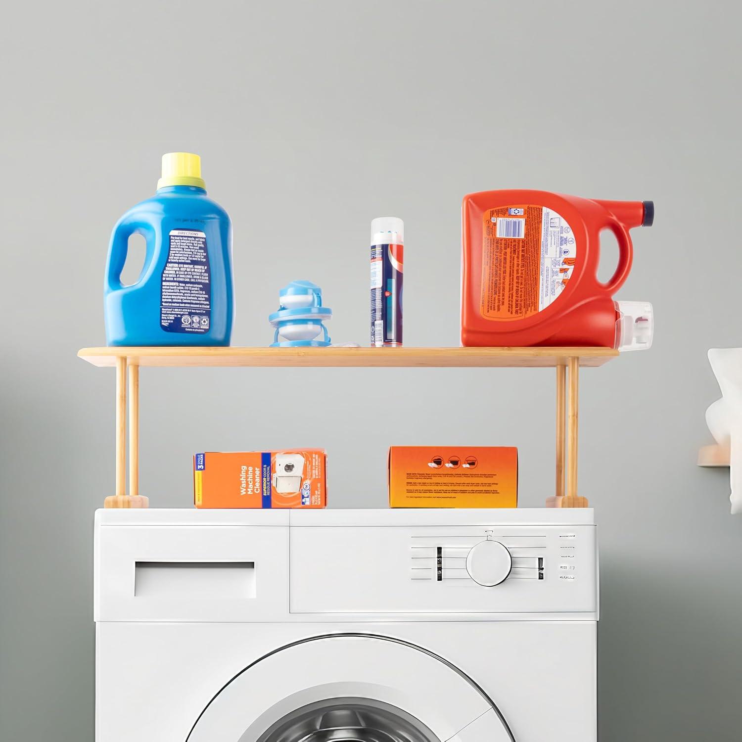 Lavish Home Bamboo Sink Shelf - Countertop Organizer Kitchen, Bathroom, Bedroom, Office - Space-Saving Storage for Soap, Sponges, and Cleaners