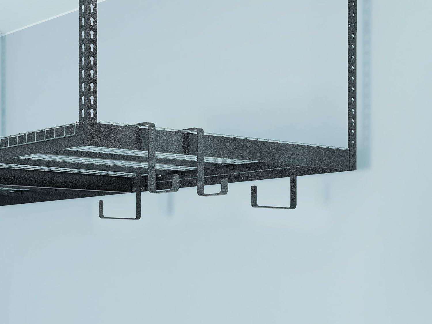 Gray Powder-Coated Metal S-Hooks for Overhead Storage