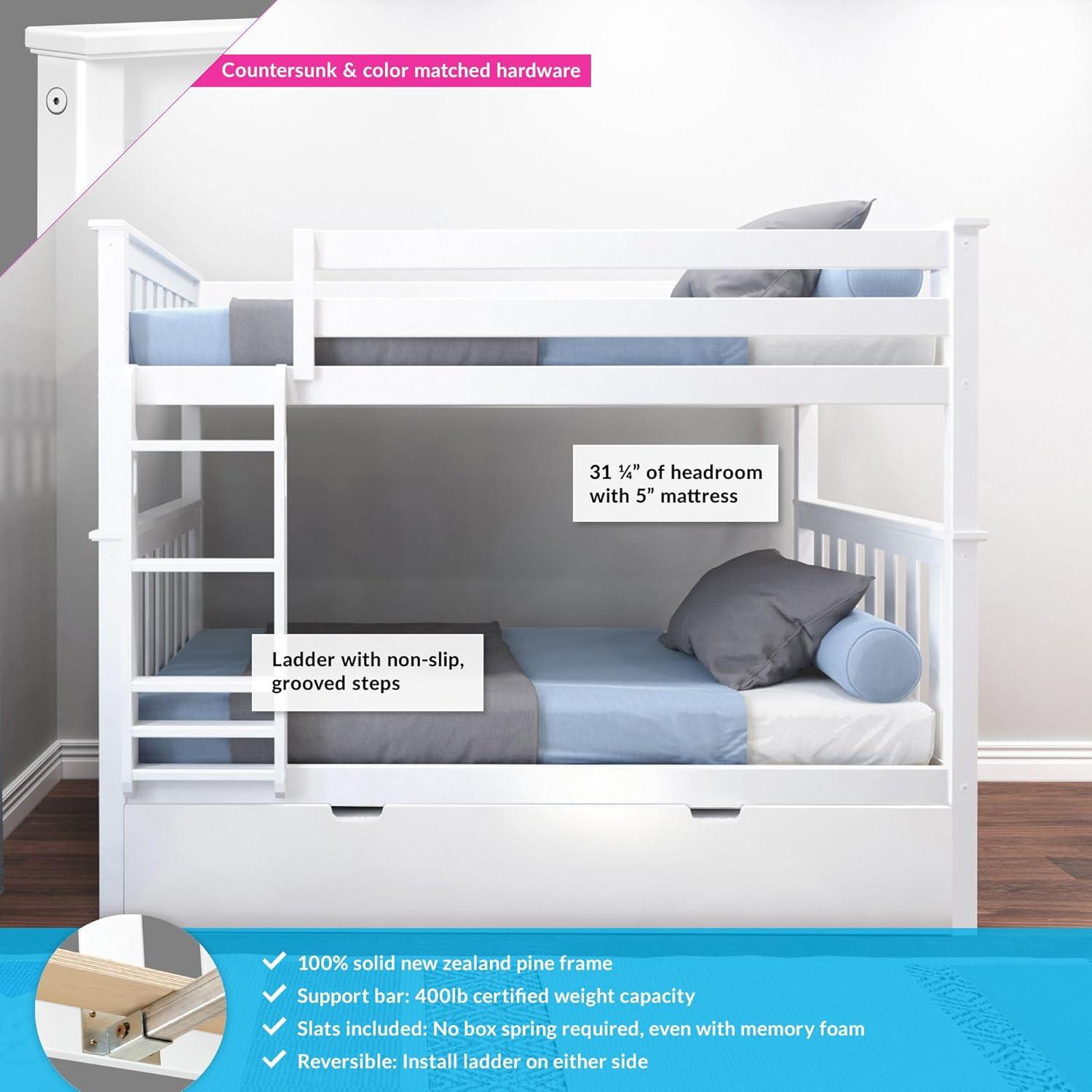 Max & Lily Twin over Twin Bunk Bed with Trundle