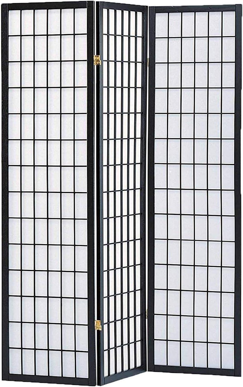 Black and White 3-Panel Shoji Folding Room Divider