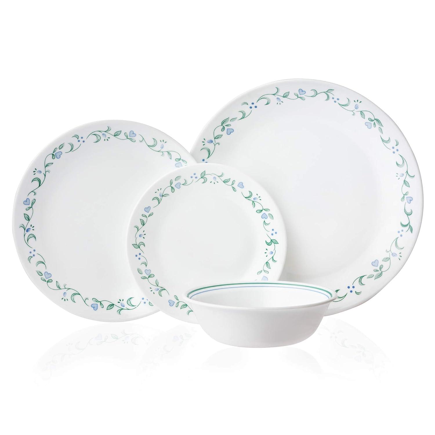 Corelle Livingware Country Cottage 10-1/4” Dinner Plate Vitrelle Glass (Set of 8)