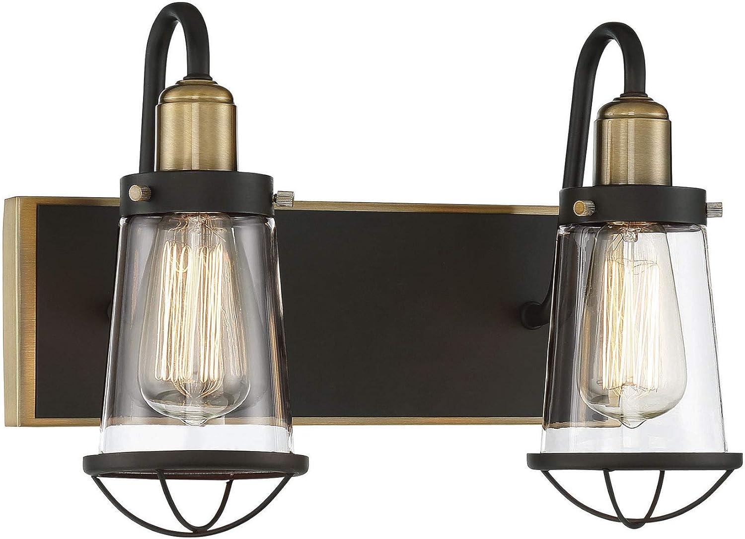 Savoy House Lansing 2 - Light Vanity in  English Bronze/Warm Brass