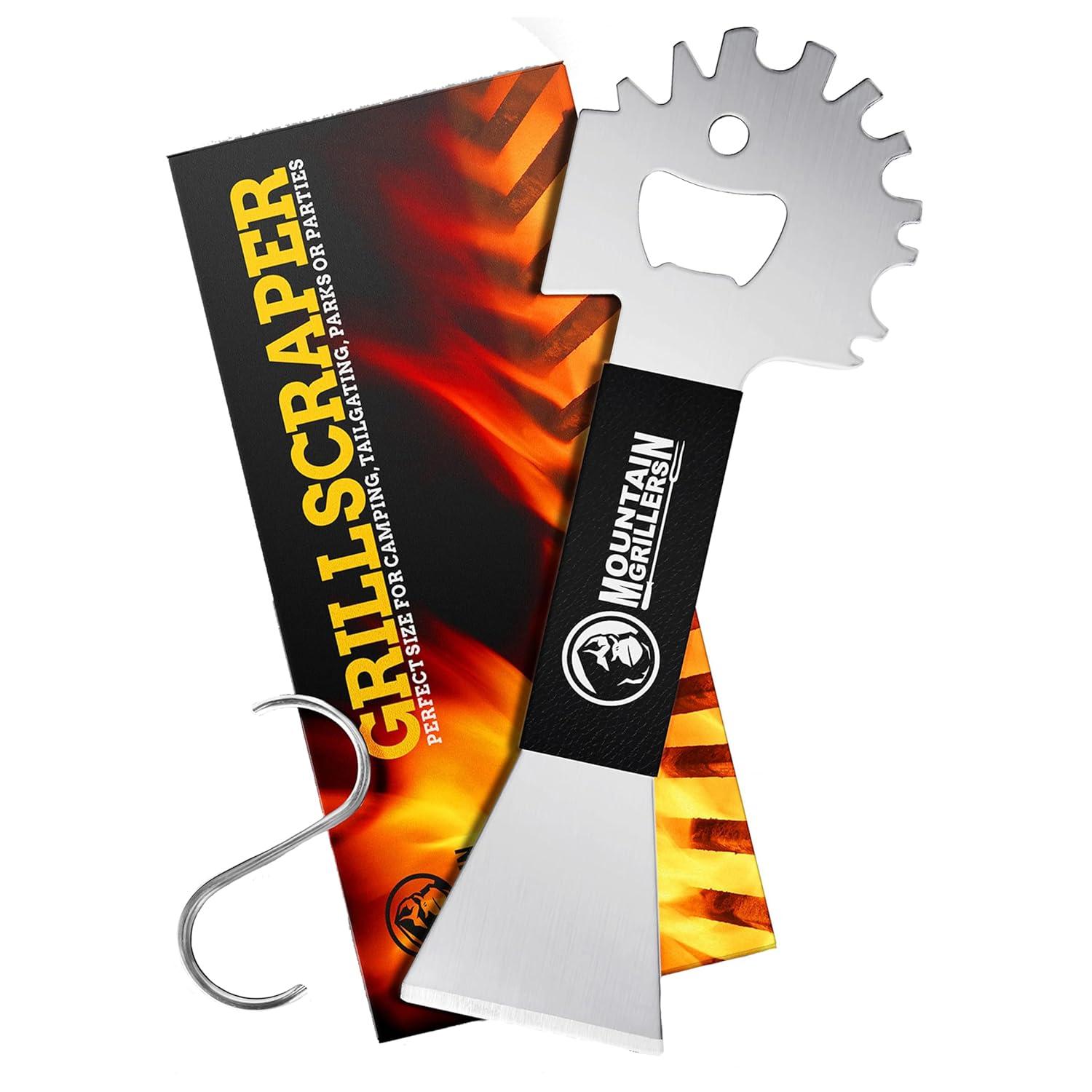 Mountain Grillers BBQ Grill Grate Scraper - Silver