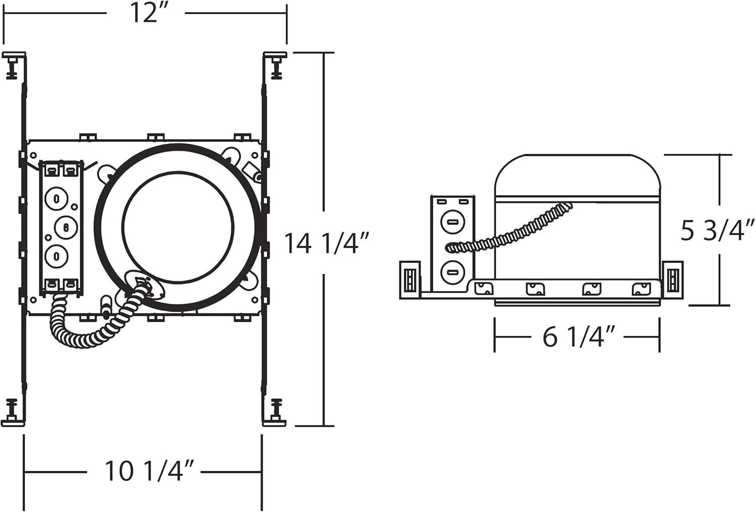 4'' Metal Recessed Lighting Housing for New Construction