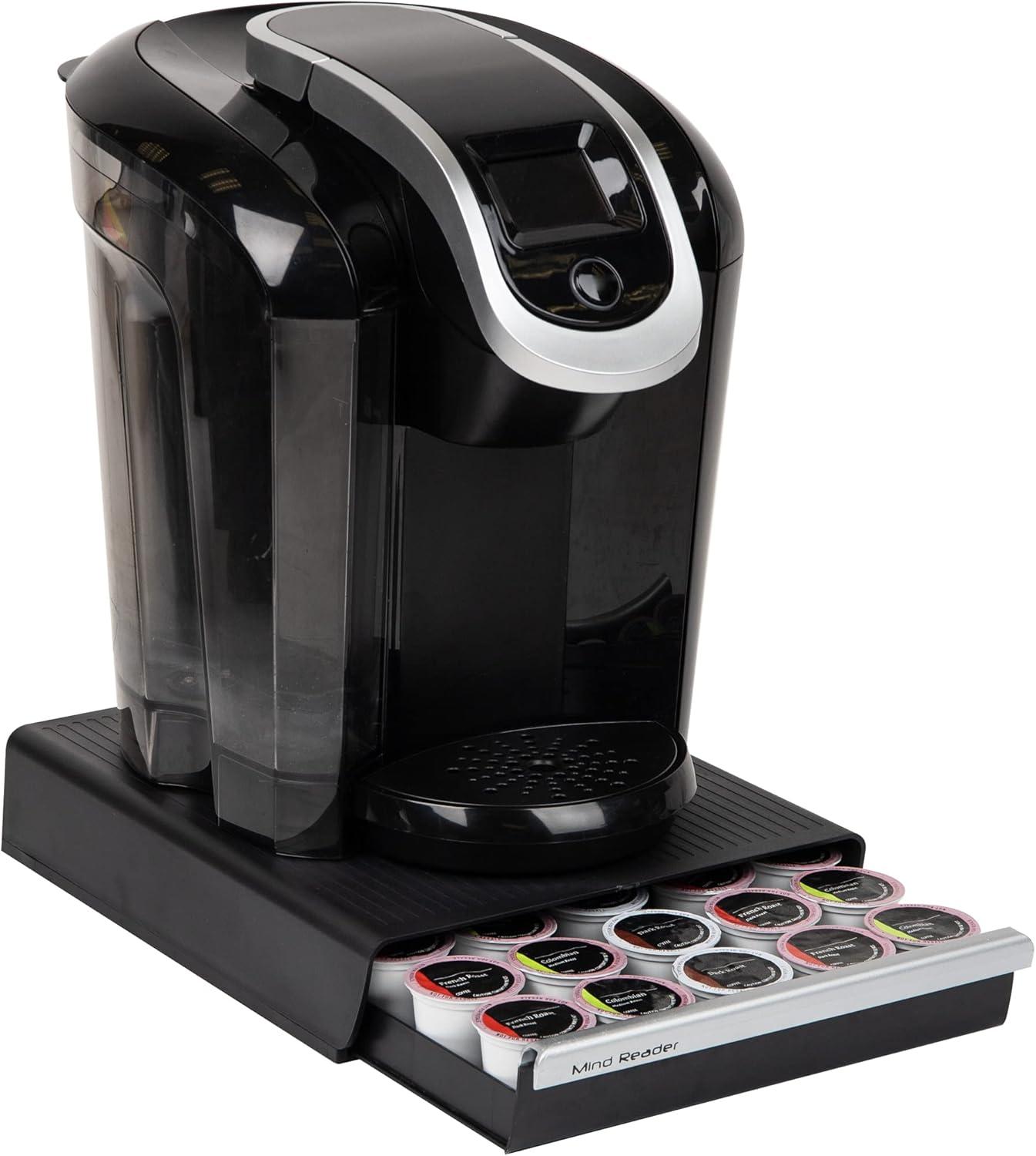 Mind Reader Single-Serve Coffee Pod Drawer 30 Pod Capacity: Coffee Pod Holder & Storage, Black, Metal & Plastic