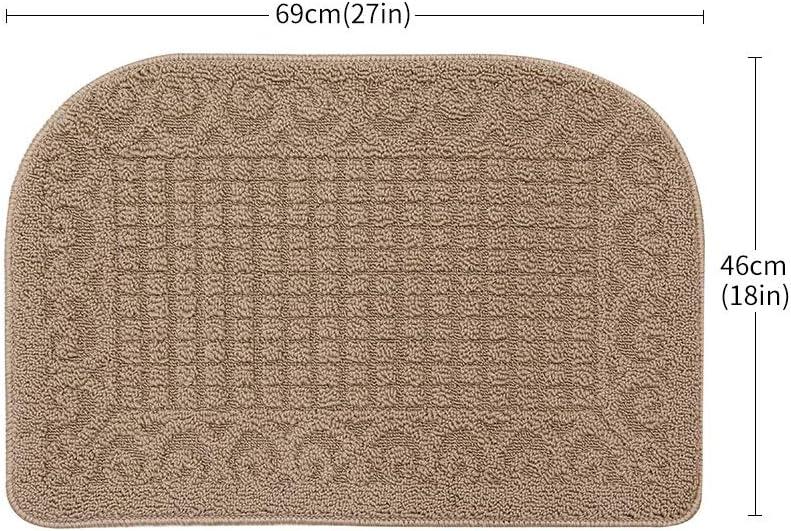 COSY HOMEER 27X18 Inch Anti Fatigue Kitchen Rug Mats are Made of 100% Polypropylene Half Round Rug Cushion Specialized in Anti Slippery and Machine Washable (Beige 1 pc) …