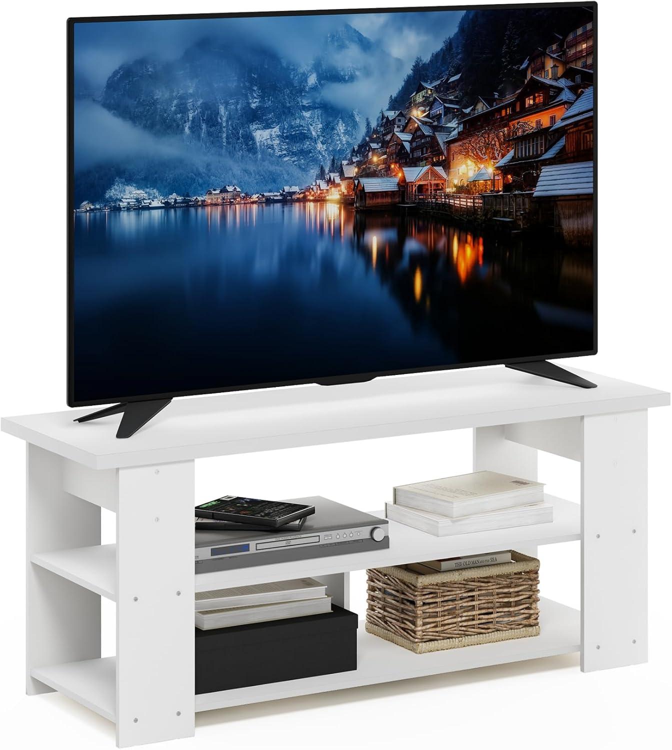 Furinno JAYA TV Stand Up To 55-Inch, White