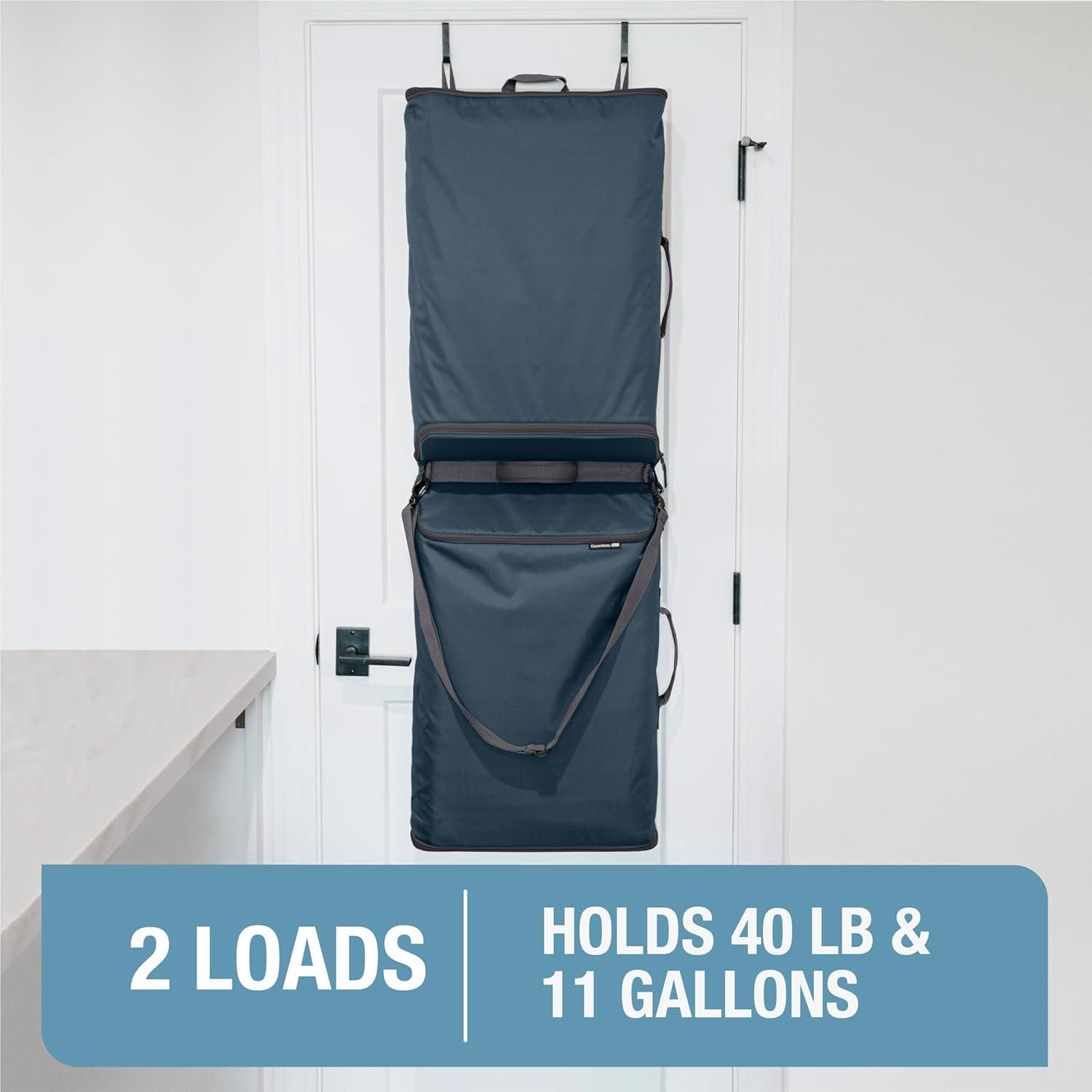 CleverMade 2-Compartment Laundry Hamper - Ocean/Dark Charcoal