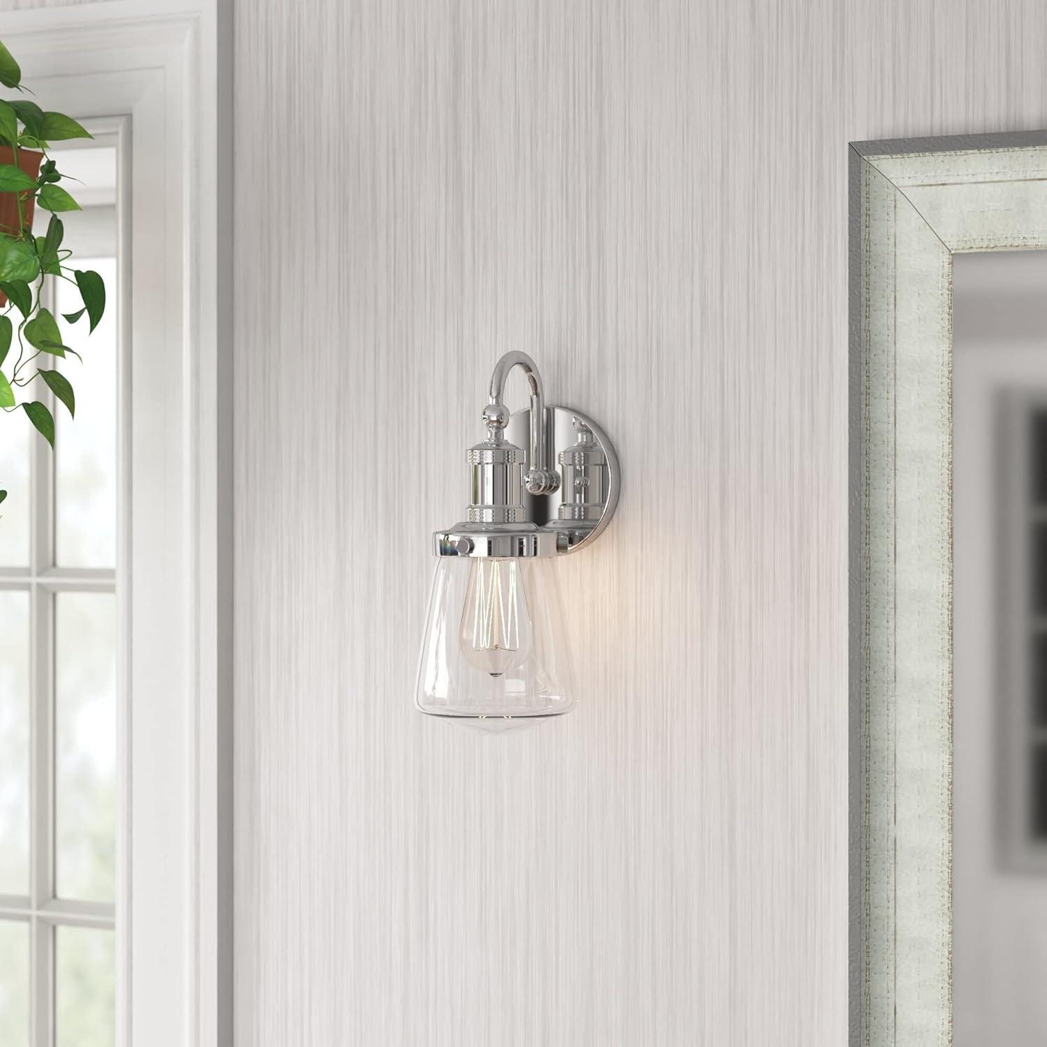 Taylor Chrome 11.5" Clear Glass Shade Wall Sconce