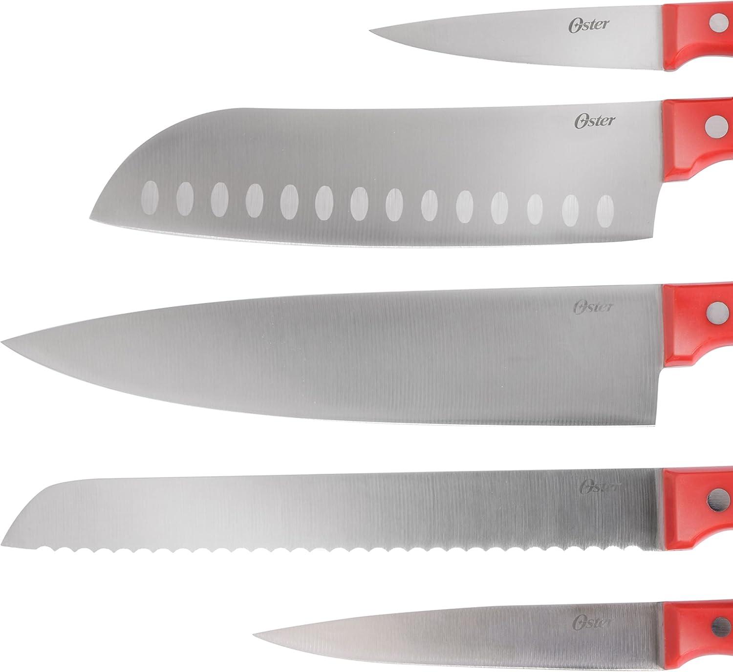 Oster Scottsdale 14-Piece Red Stainless Steel Cutlery Set