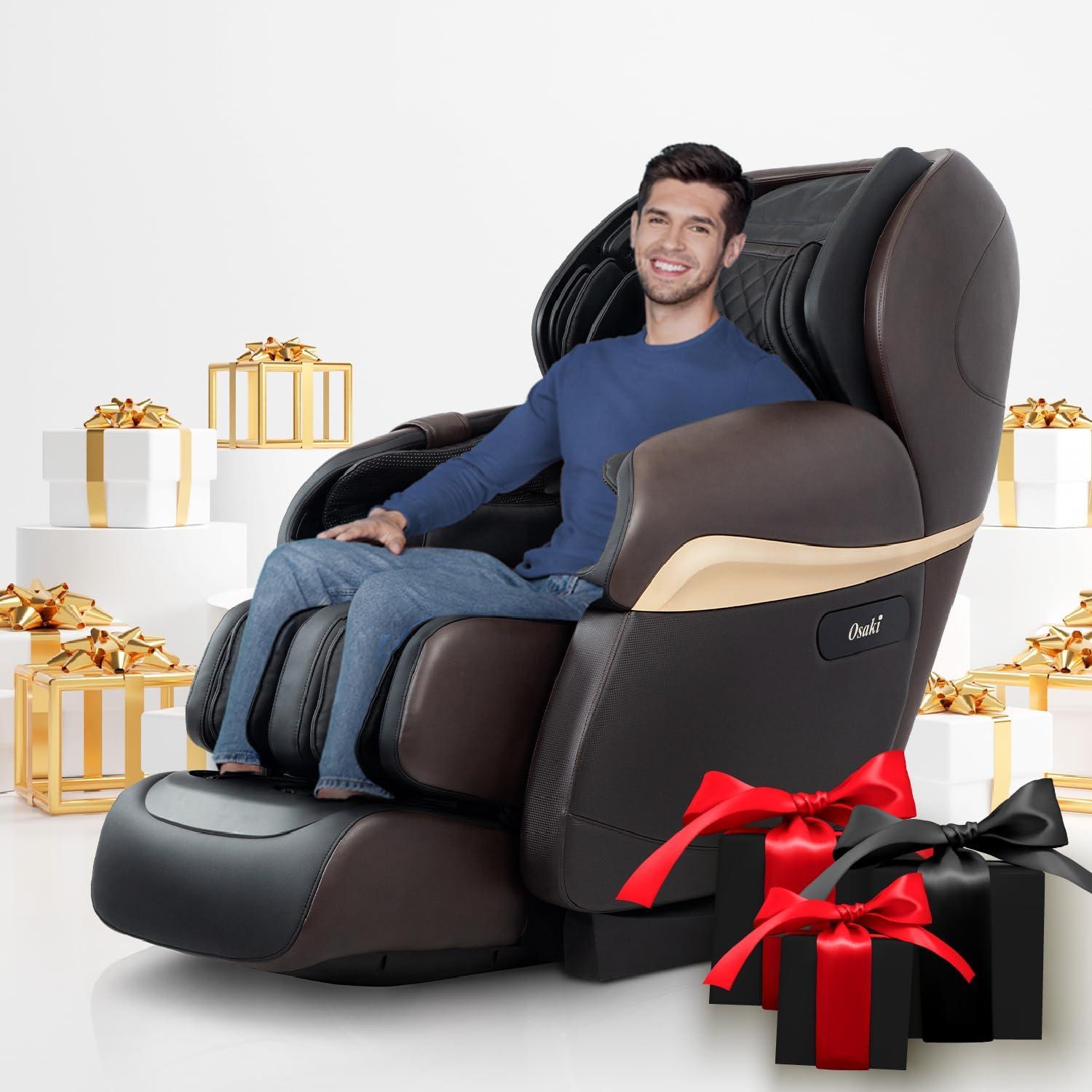 Osaki Dark Brown Faux Leather Zero Gravity Massage Chair