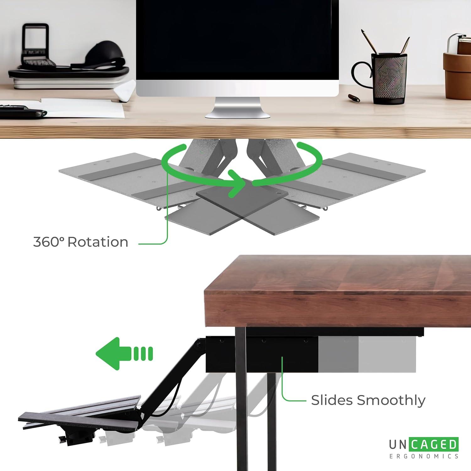 Under Desk Computer Keyboard Tray Black - Uncaged Ergonomics