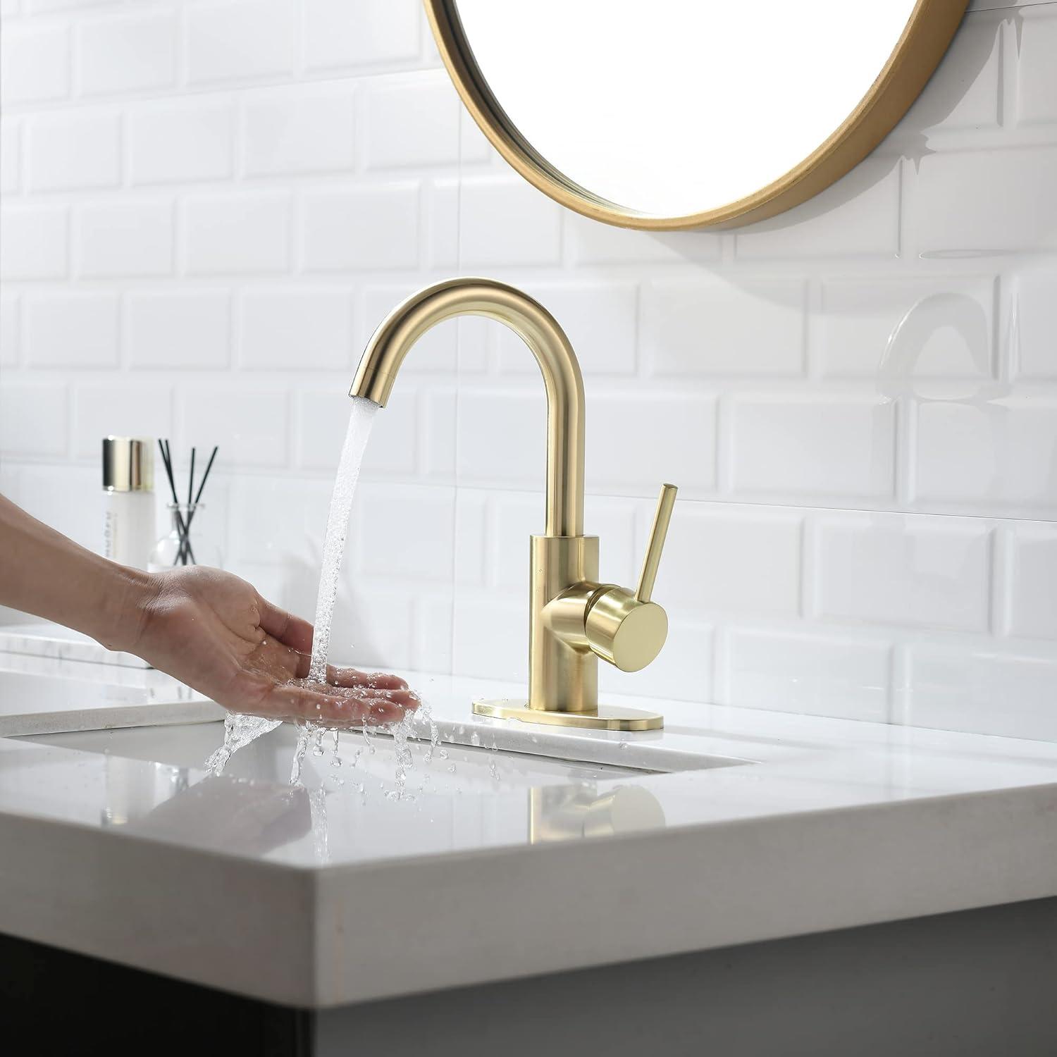 Brushed Gold Stainless Steel Single Handle Bar Faucet