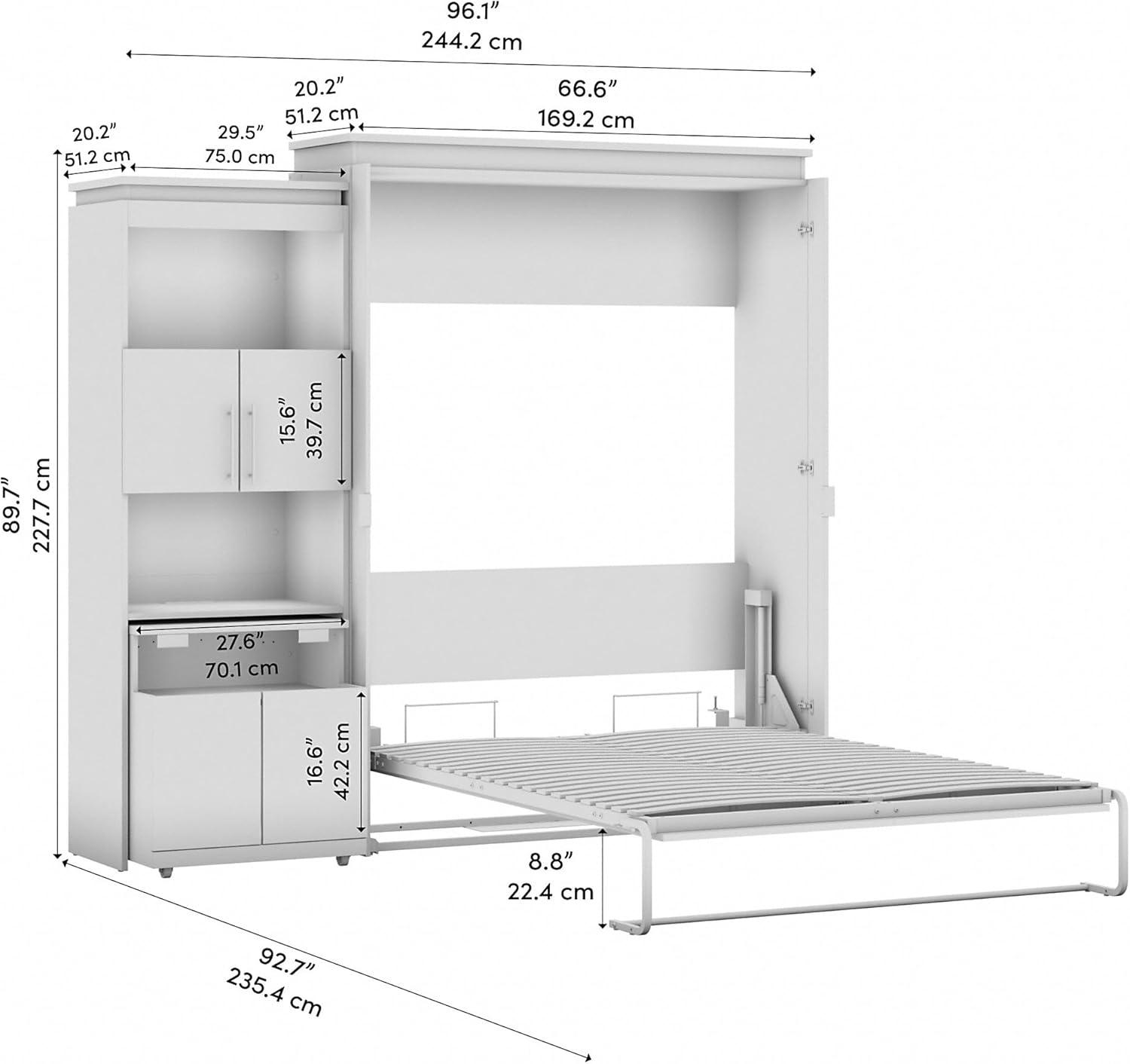 Mercury Row® Armiead Murphy Bed with Shelves and Pull-Out out Dewsk