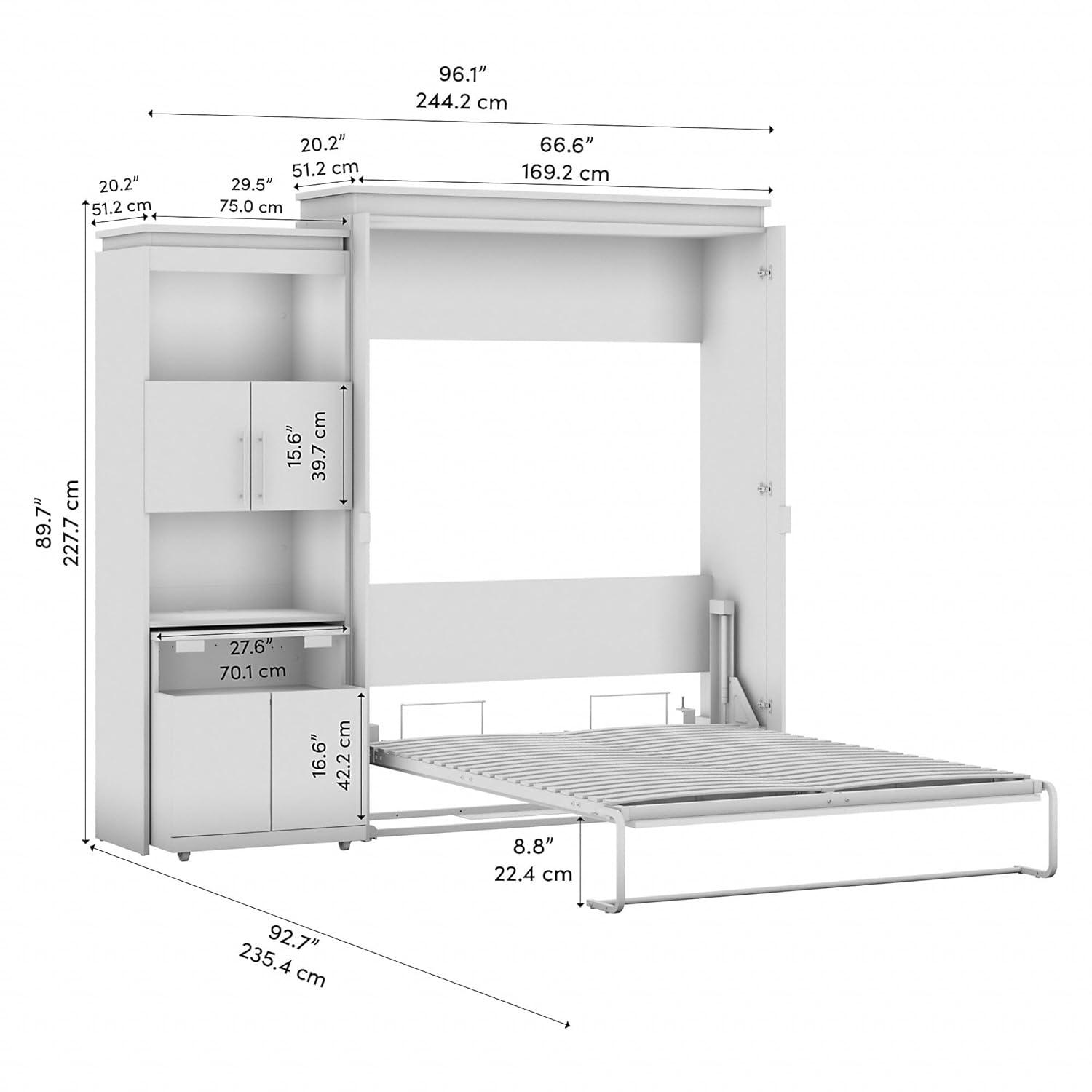 Mercury Row® Armiead Murphy Bed with Shelves and Pull-Out out Dewsk
