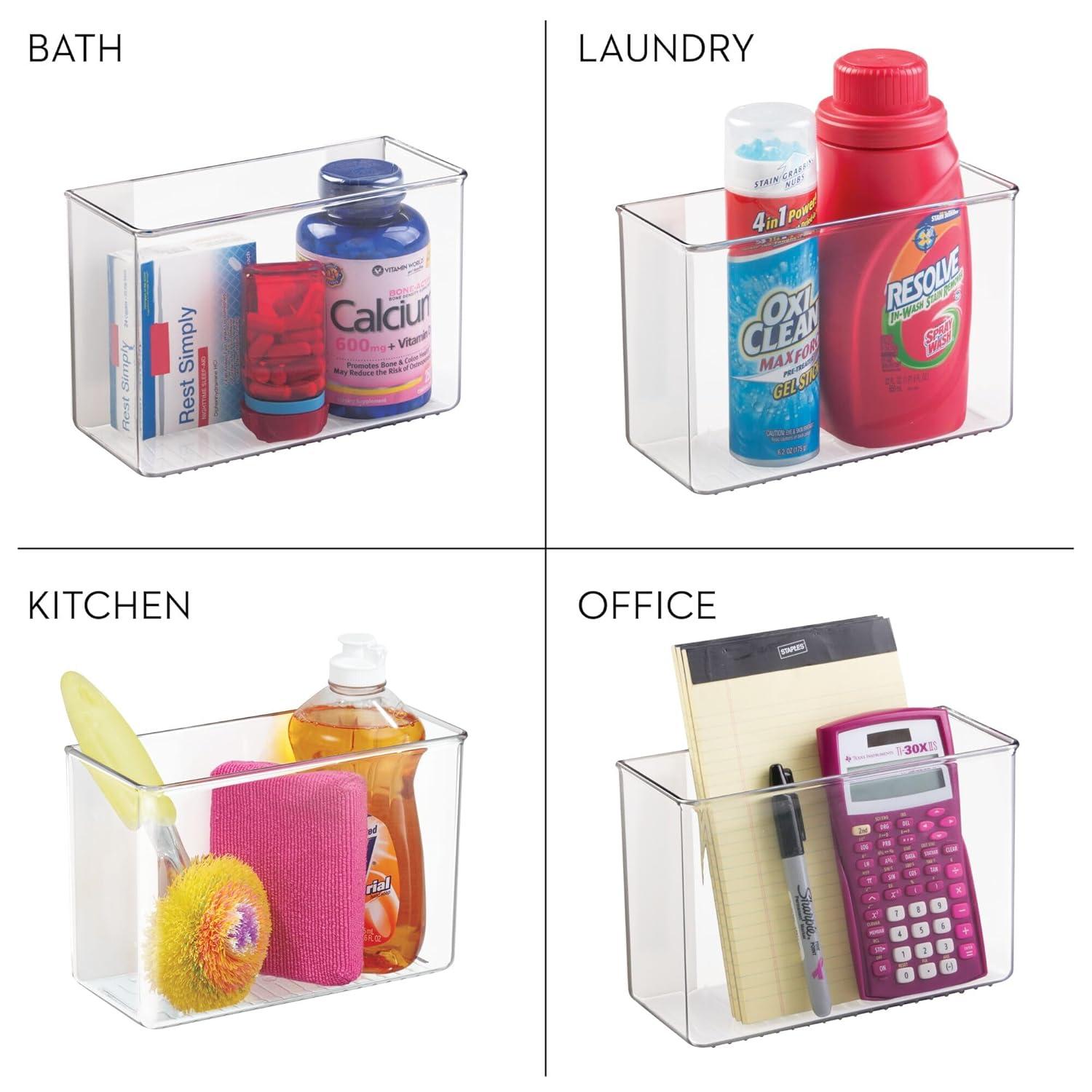 Clear Plastic Wall Mount Organizer for Kitchen and Bathroom