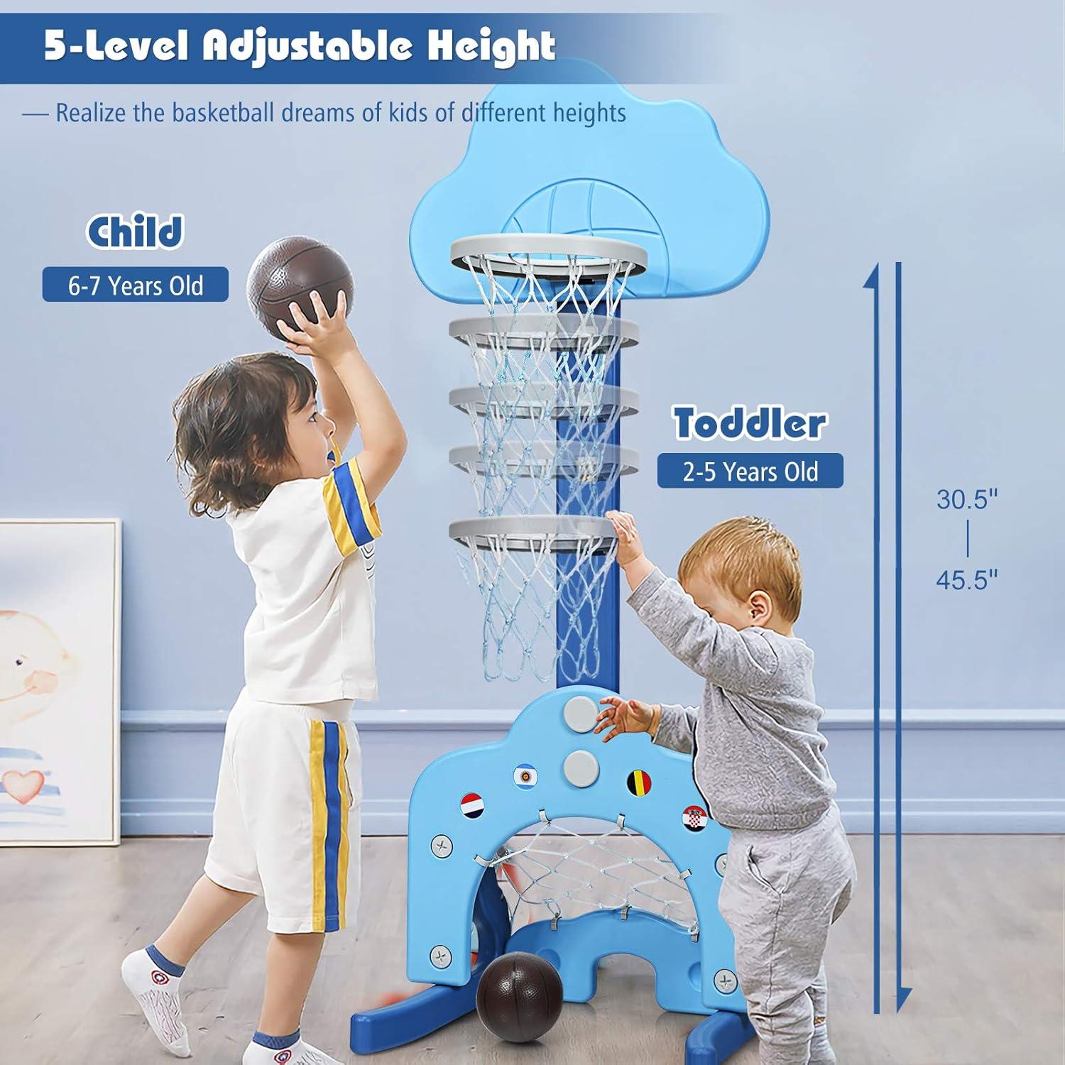 58.5" Outdoor Toddler Basketball Hoop (Ball Included)