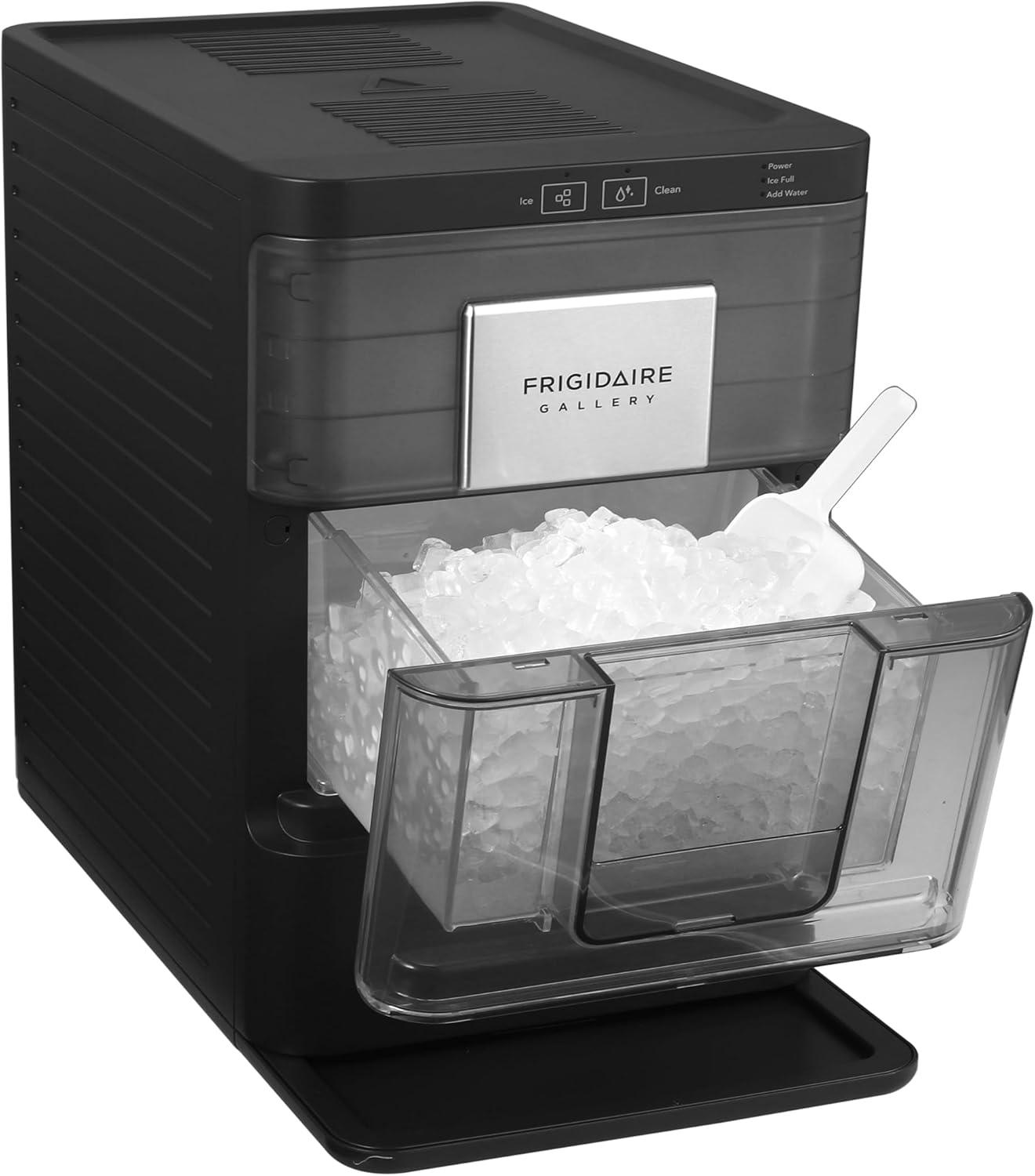 Frigidaire Nugget Ice Maker - Black: Countertop Ice Machine, 44 lbs Daily Production, 3 lbs Storage, Includes Scoop