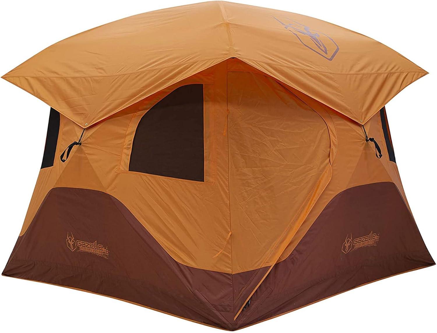 Gazelle 4-Person Orange Polyester Camping Tent with Carry Bag