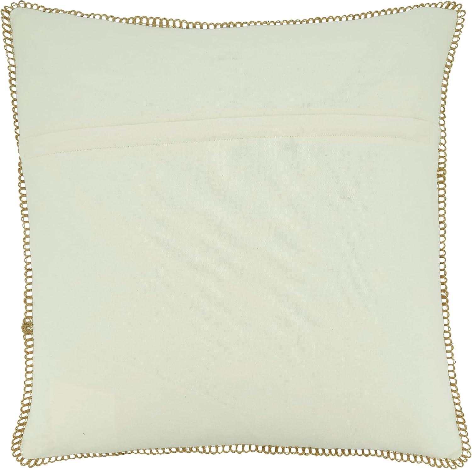 Aqua and Beige Starfish Design Square Throw Pillow