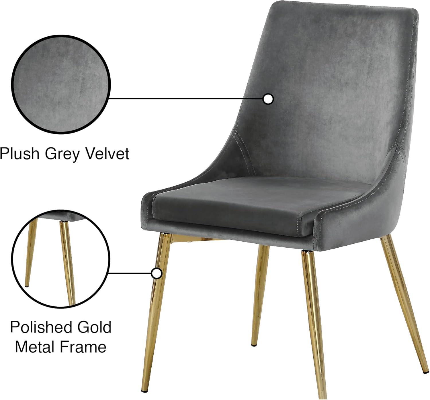 Meridian Furniture Karina Gray Velvet Dining Chair (Set of 2)